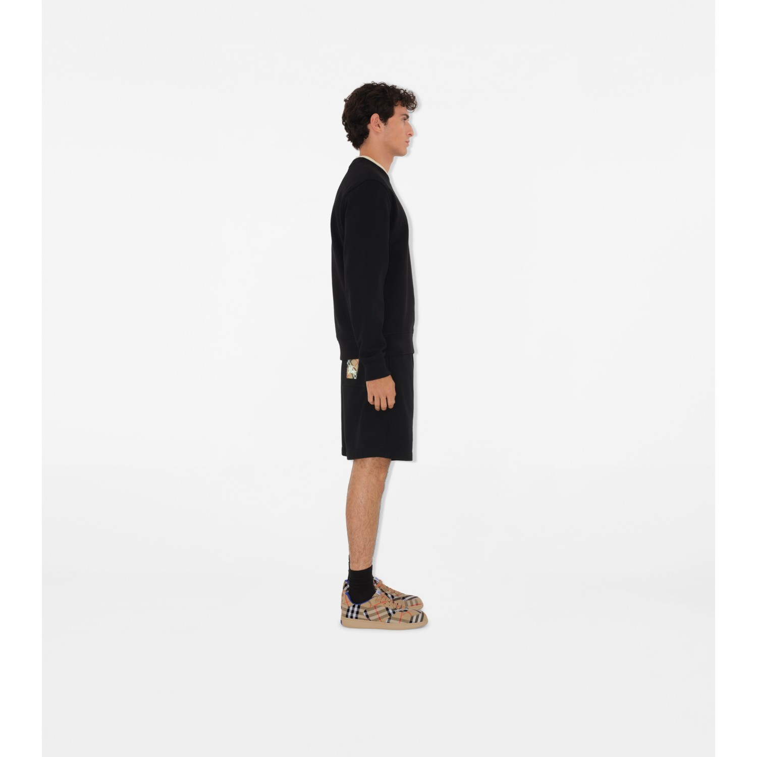 Check Label Cotton Shorts - thumbnail 4