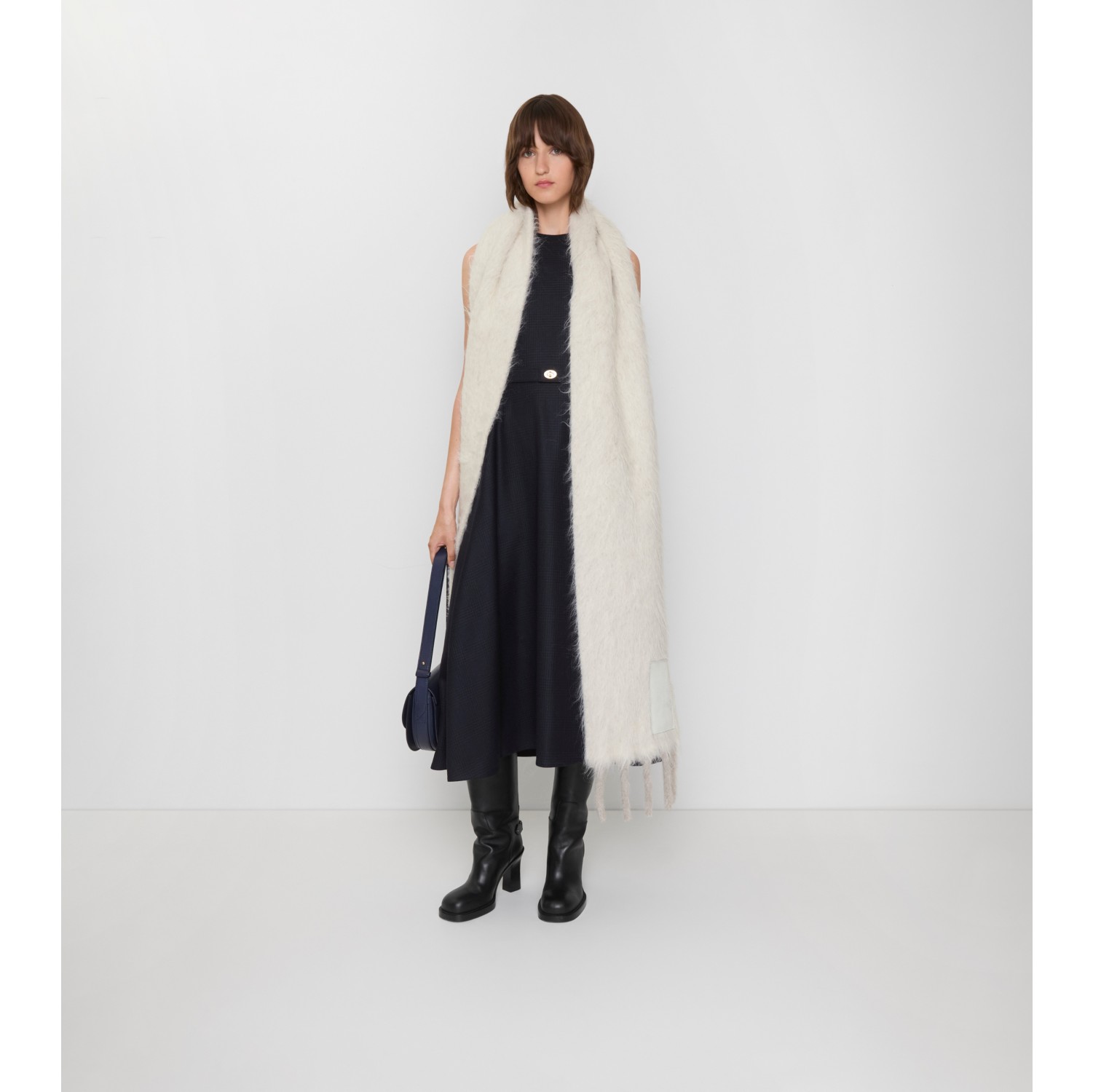 Alpaca Wool Blend Scarf in Alpine white | Burberry® Official