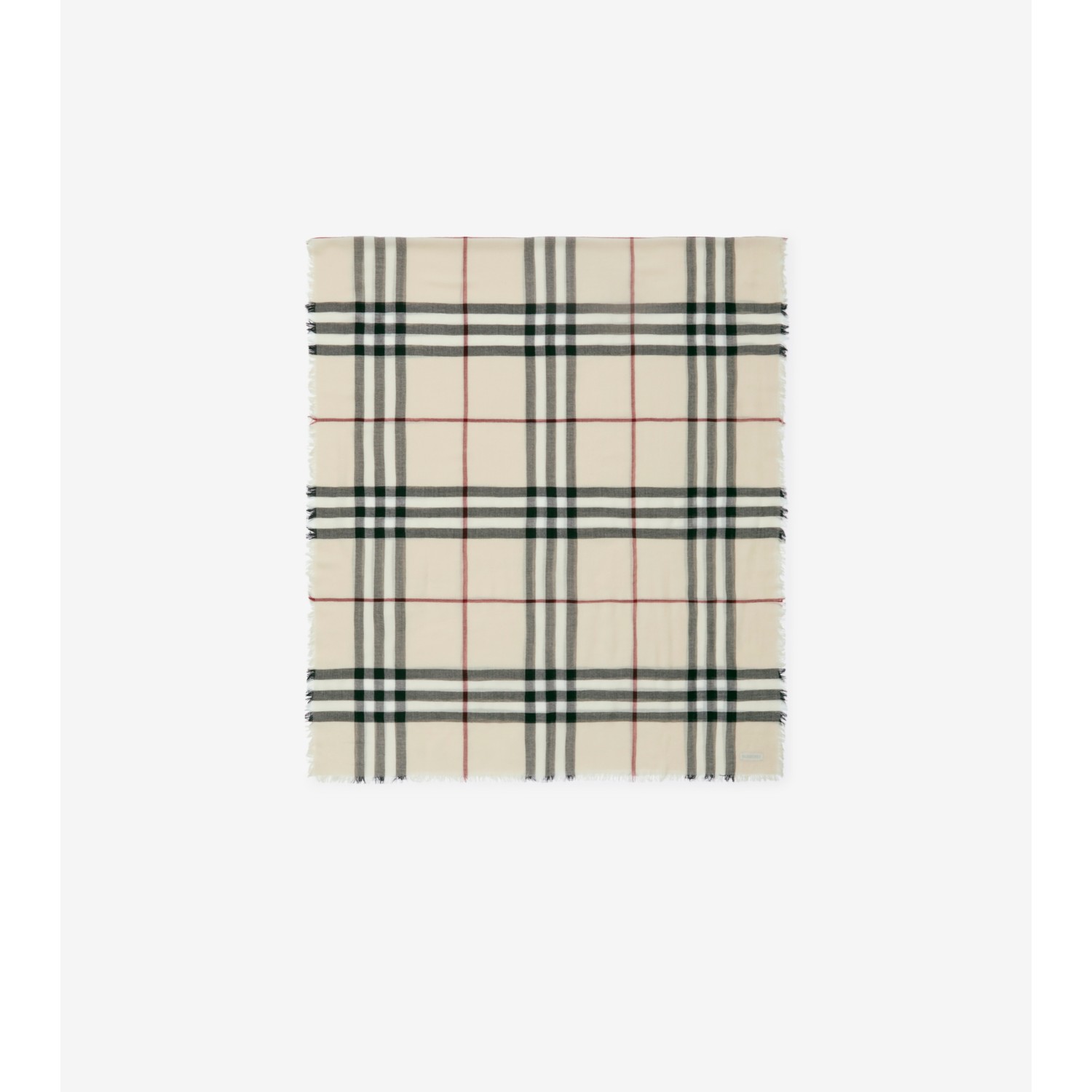 Wide Check Wool Scarf - thumbnail 4
