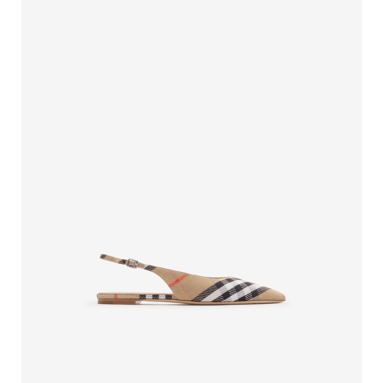 Flache Slingback-Sandalen „Birdie“ in Check