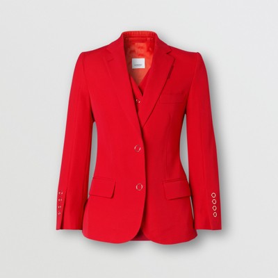burberry red wool coat