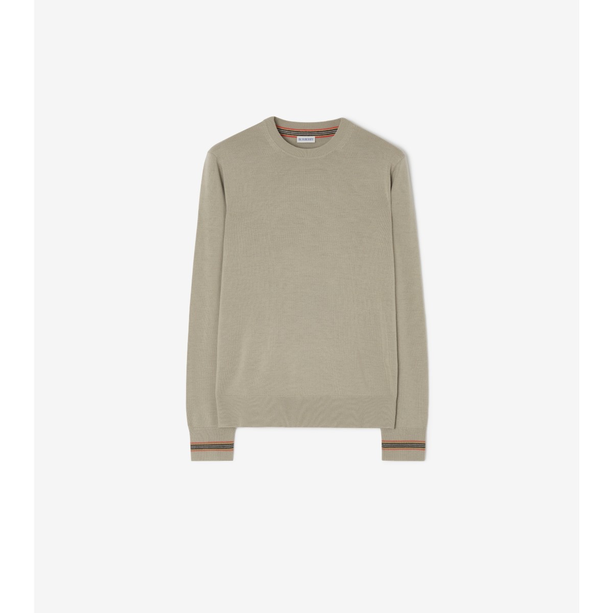  Stripe Icon Trim Wool Sweater