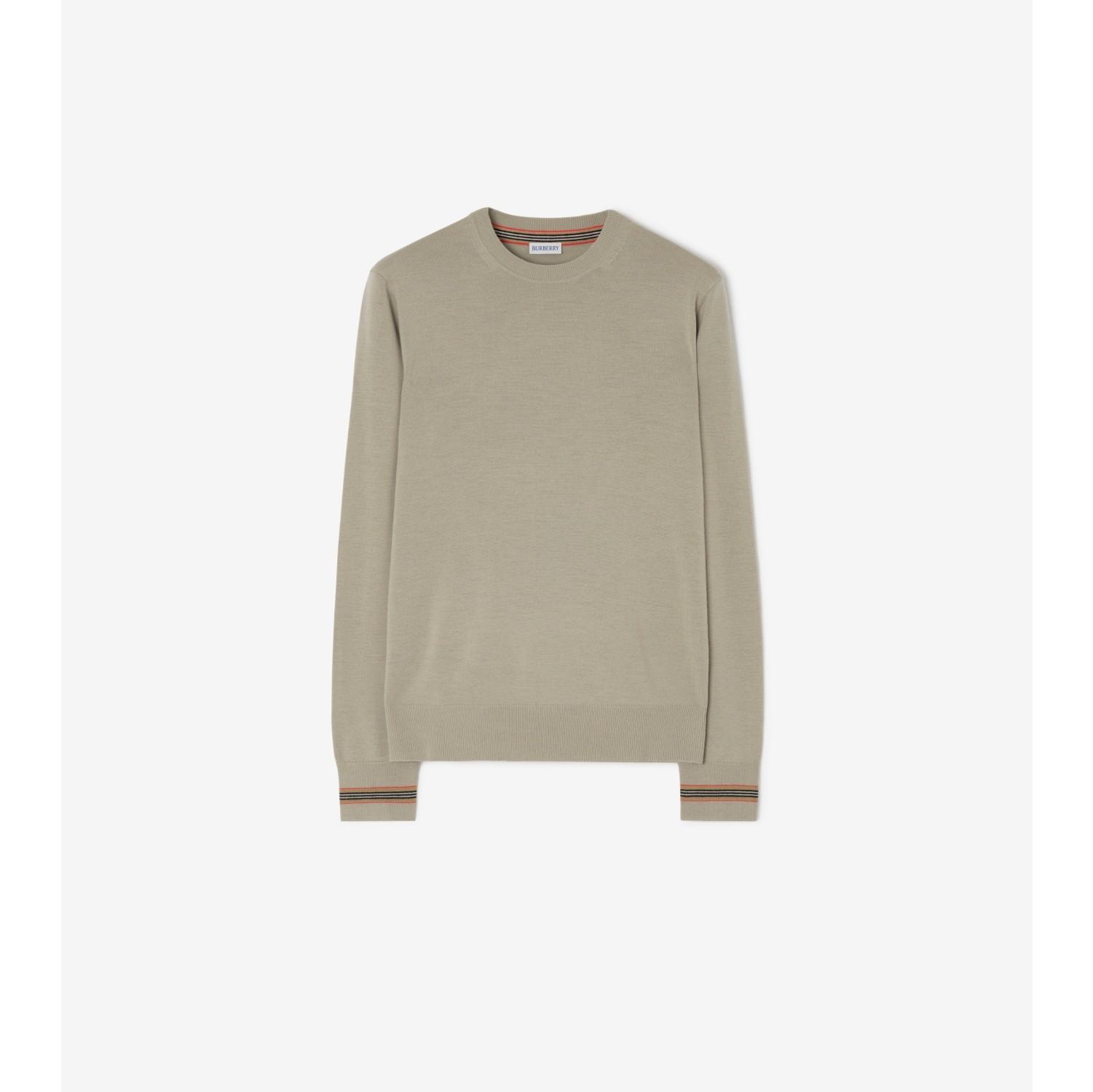 Icon Stripe Trim Wool Sweater
