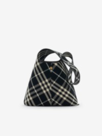 Small Check Tote in colour Black/calico