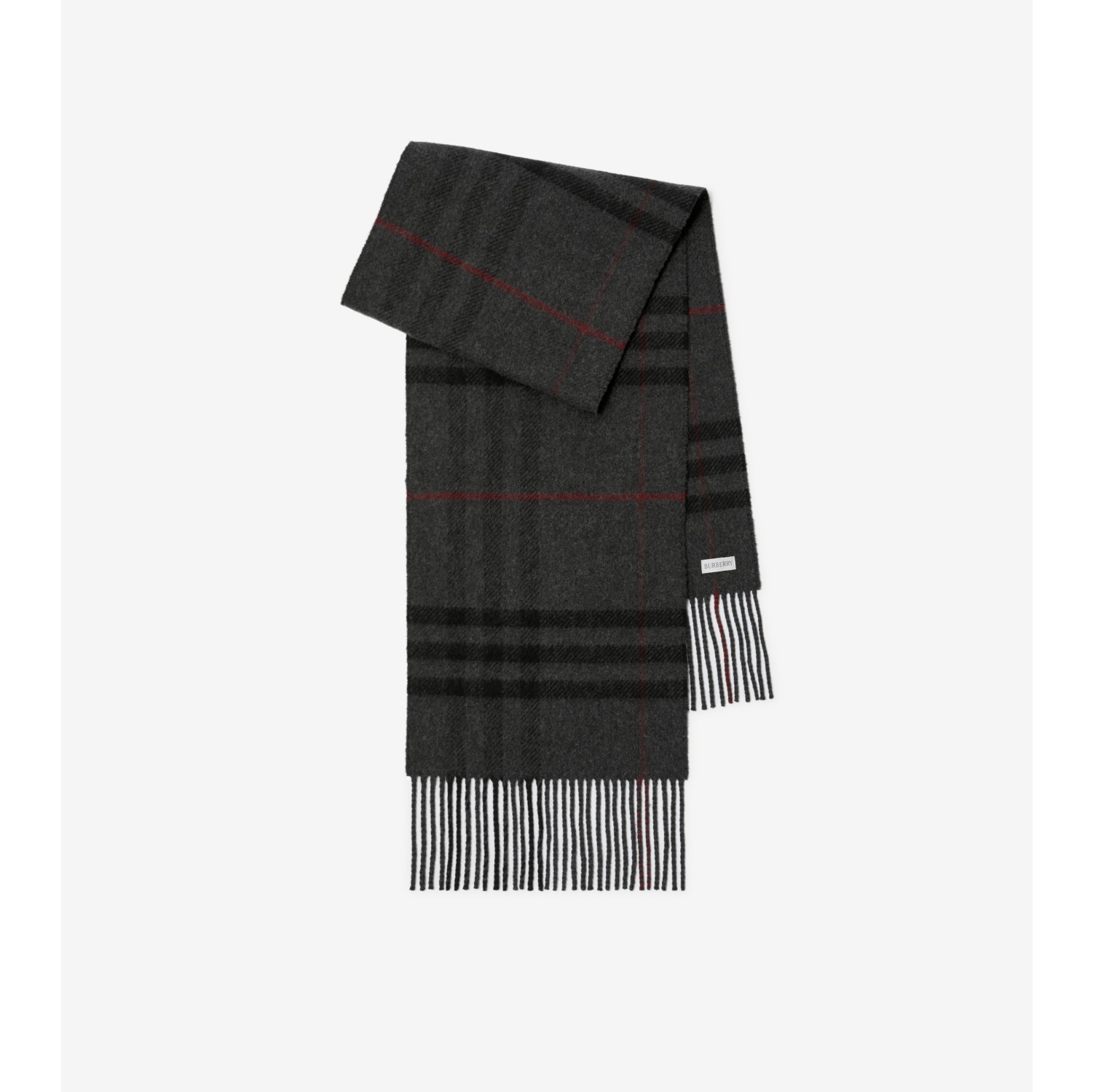 チェック ウールカシミア スカーフ (チャコール) | Burberry®公式サイト