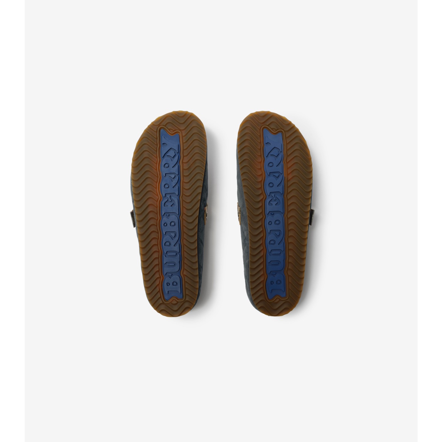 Check Suede Urchin Clogs in Wave blue - Men | Burberry® Official
