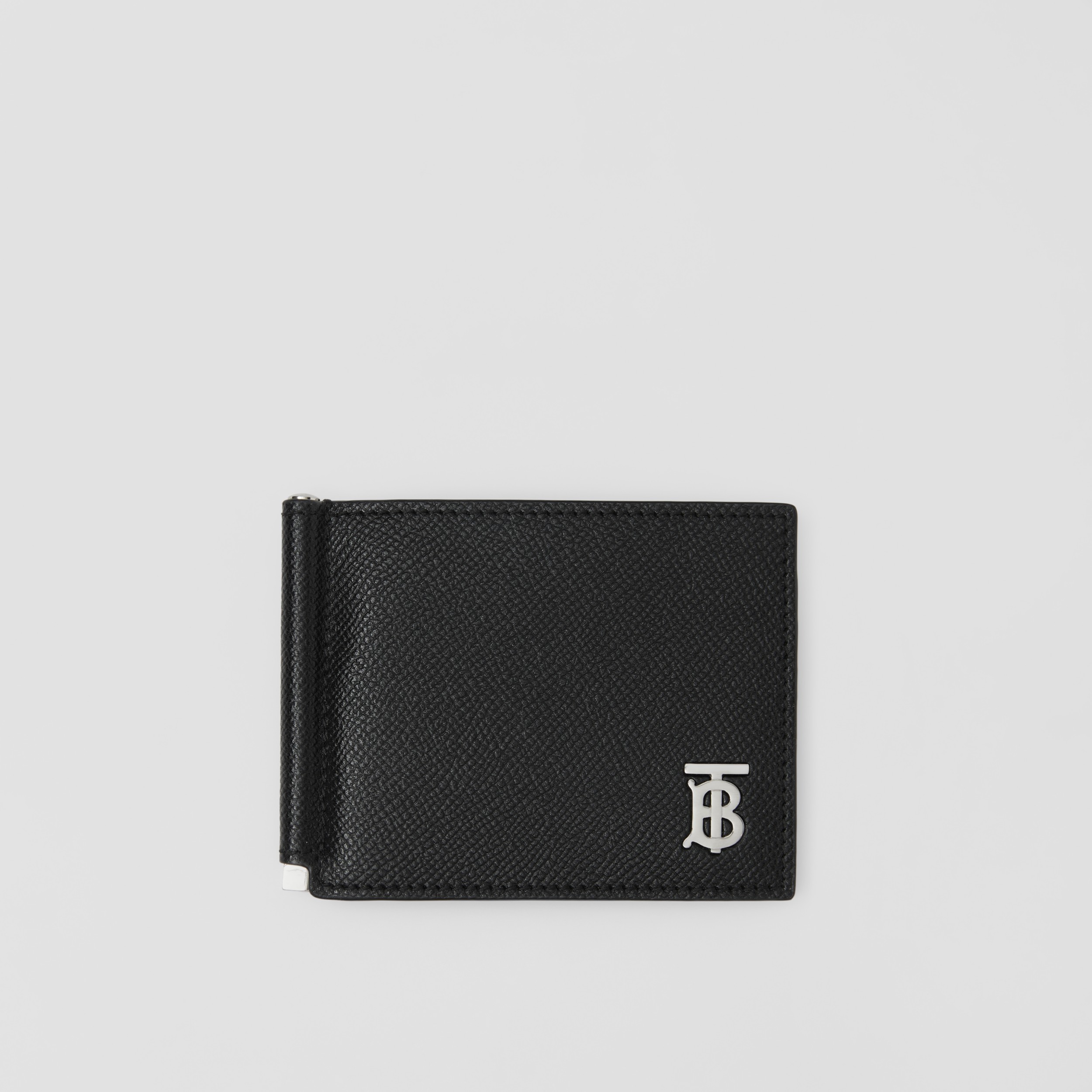 Grainy Leather TB Money Clip Wallet in Black - Men | Burberry® Official