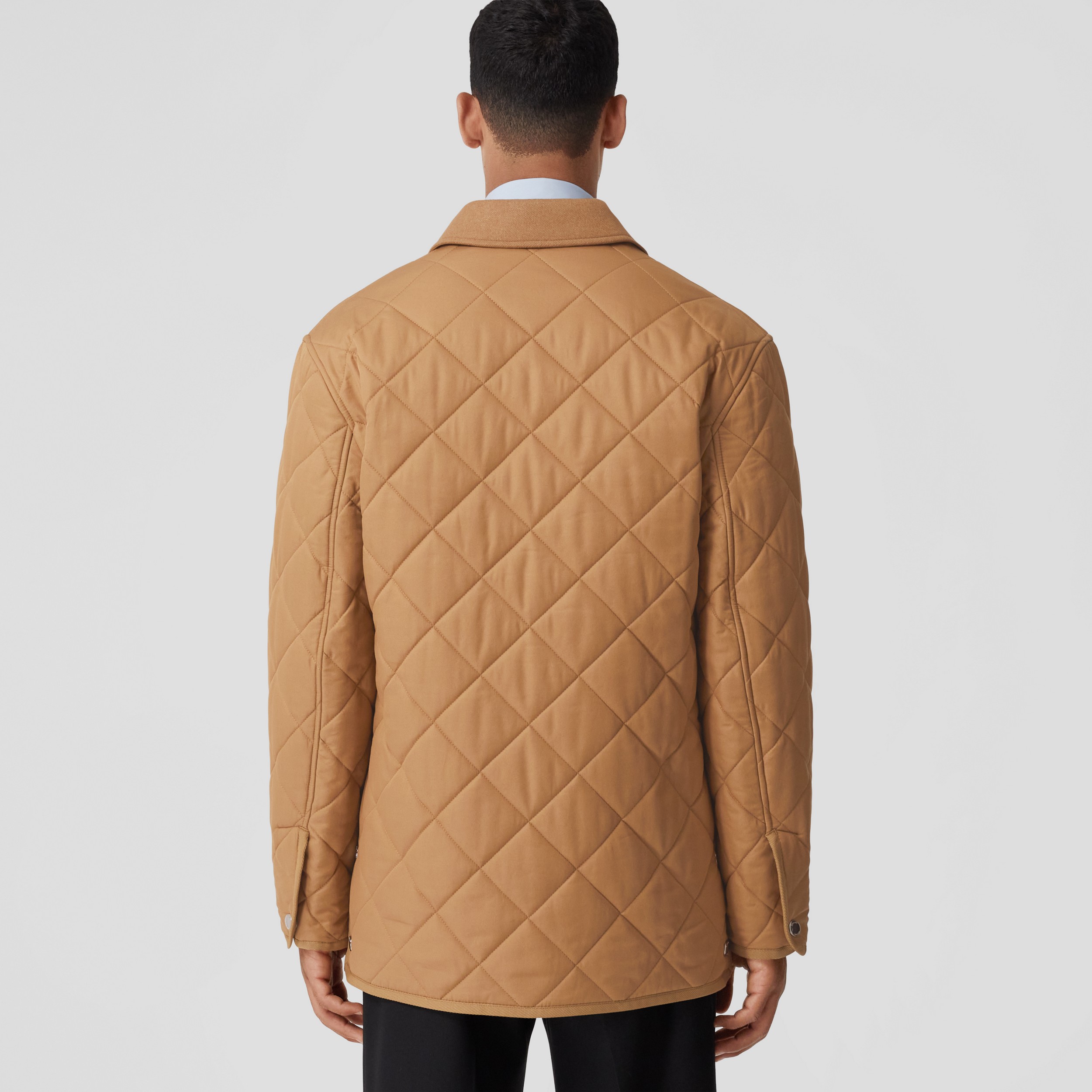 Diamond Quilted Cotton Gabardine Barn Jacket in Camel - Men | Burberry® Official - 3