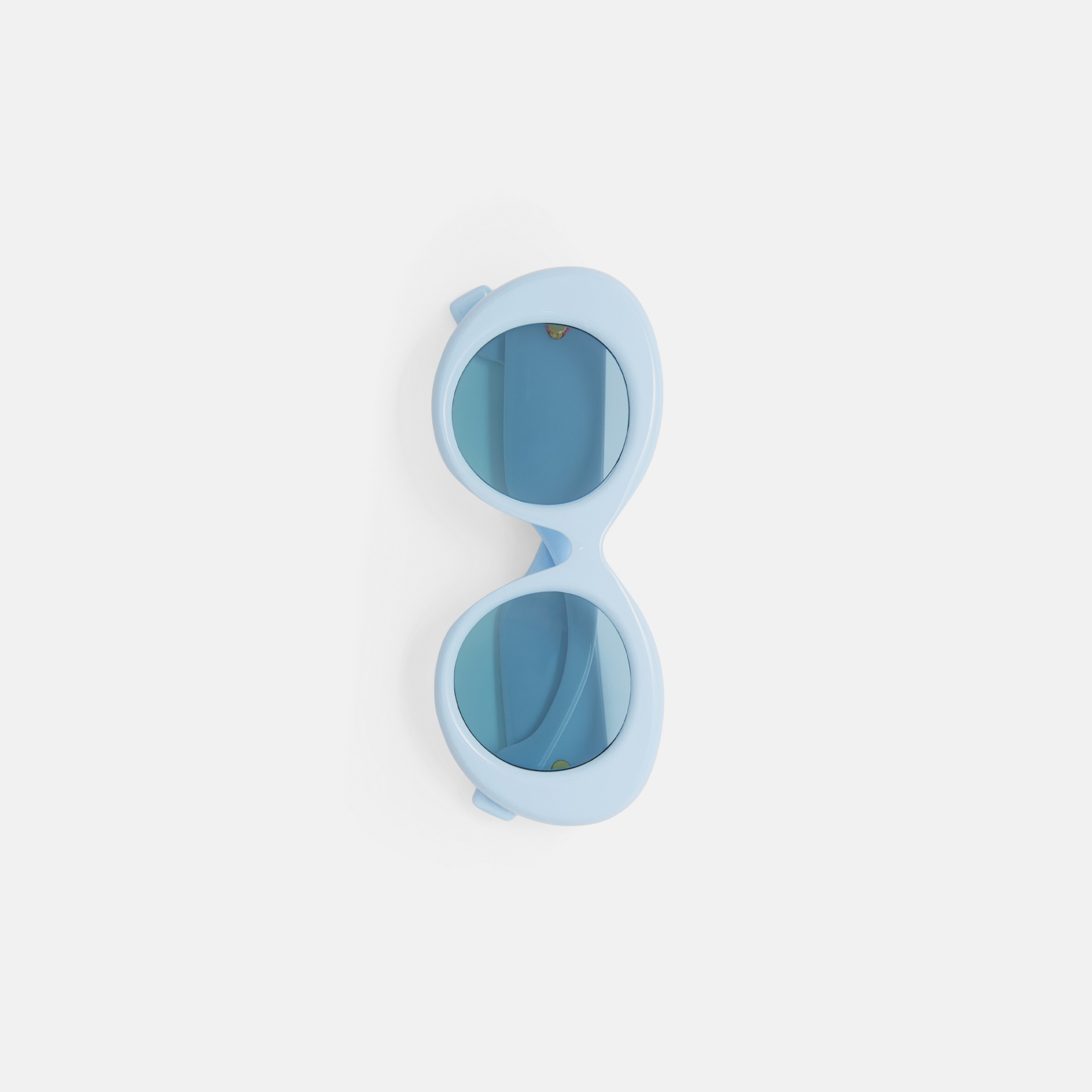 Monogram Motif Oversized Round Frame Lola Sunglasses in Light Blue - Women | Burberry® Official - 2