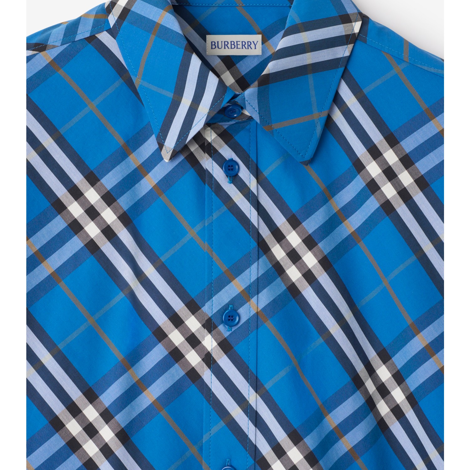 Chemise droite en coton Check