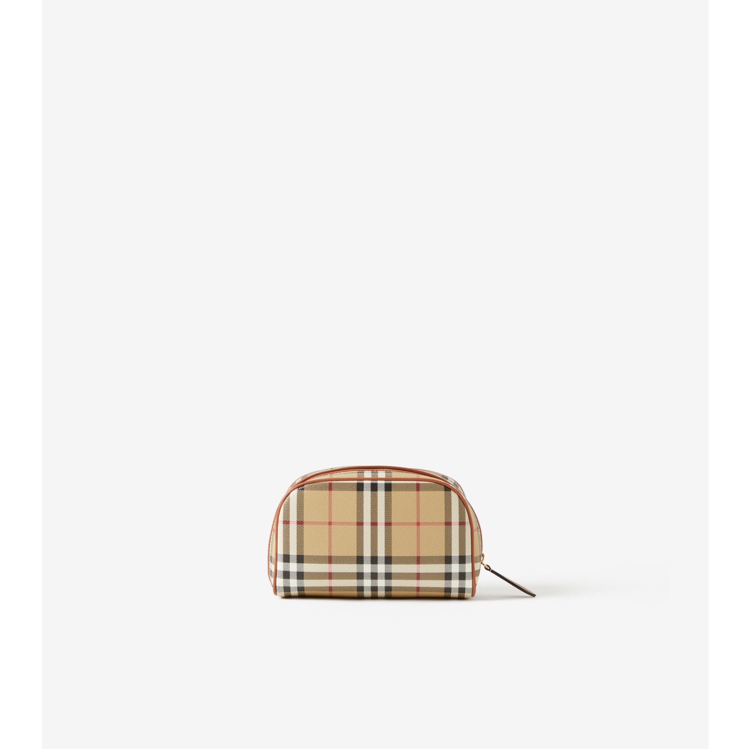 Small Check Travel Pouch in Archive beige Women Burberry Official