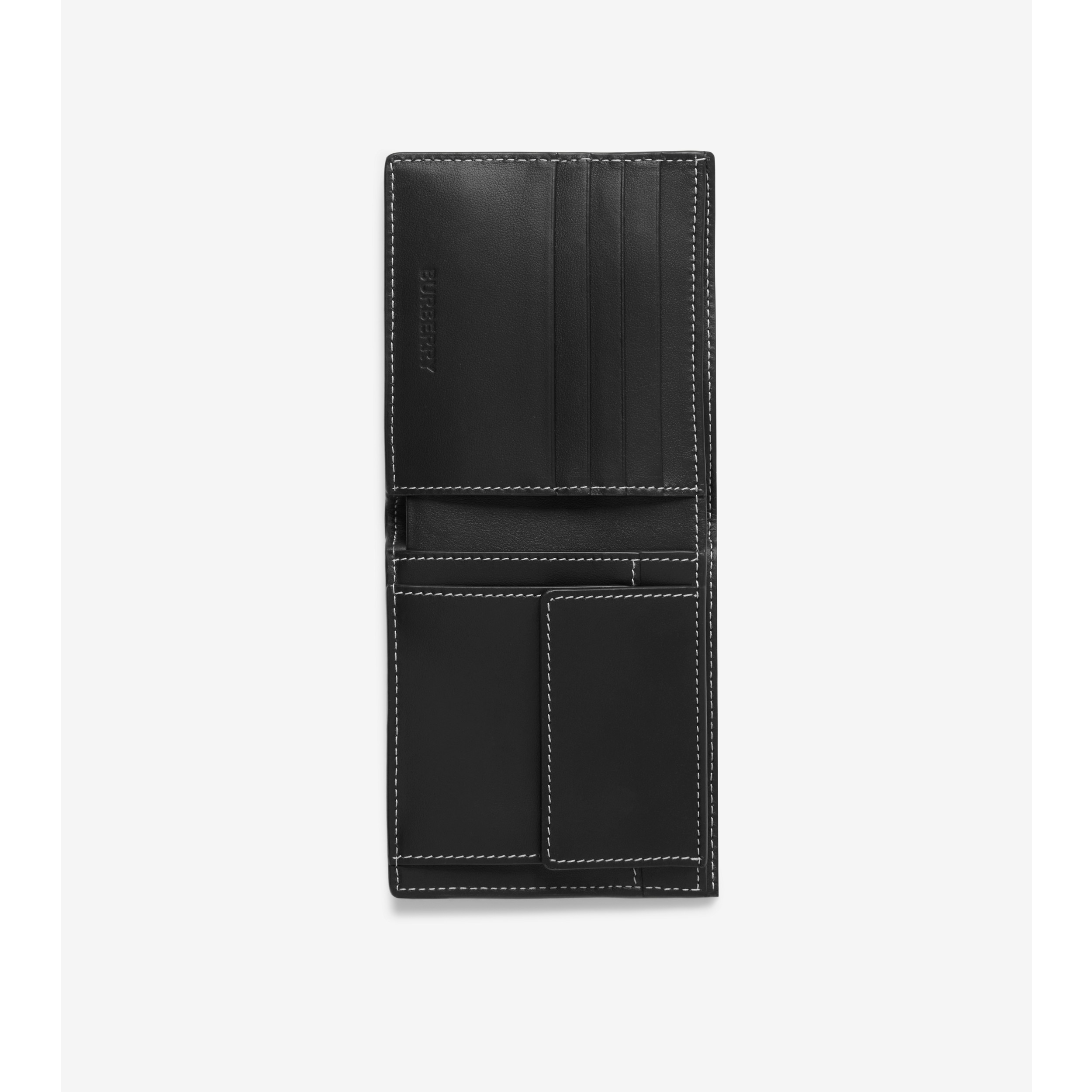 Check Bifold Coin Wallet in Navy - Men | Burberry® Official