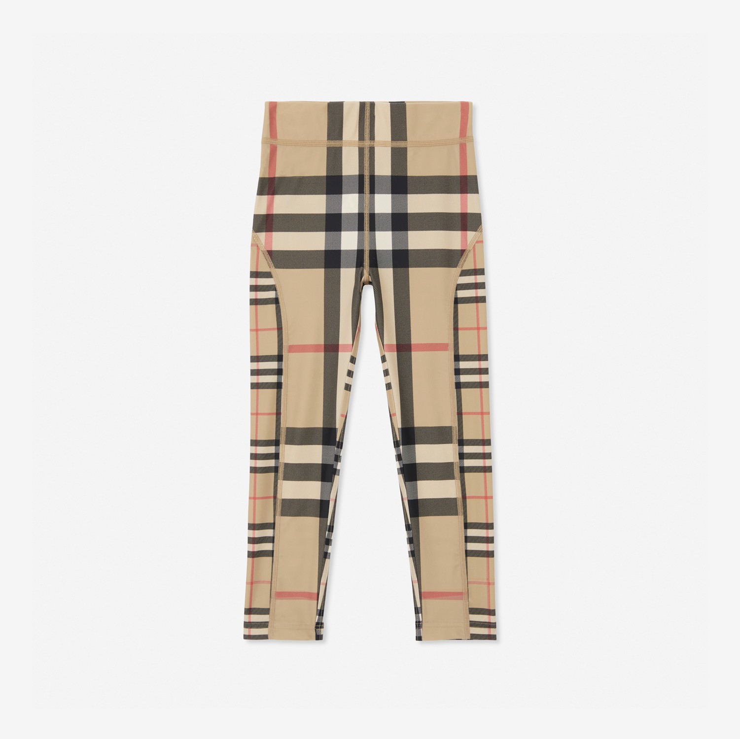 Contrast Check Stretch Jersey Leggings in Archive Beige | Burberry® Official