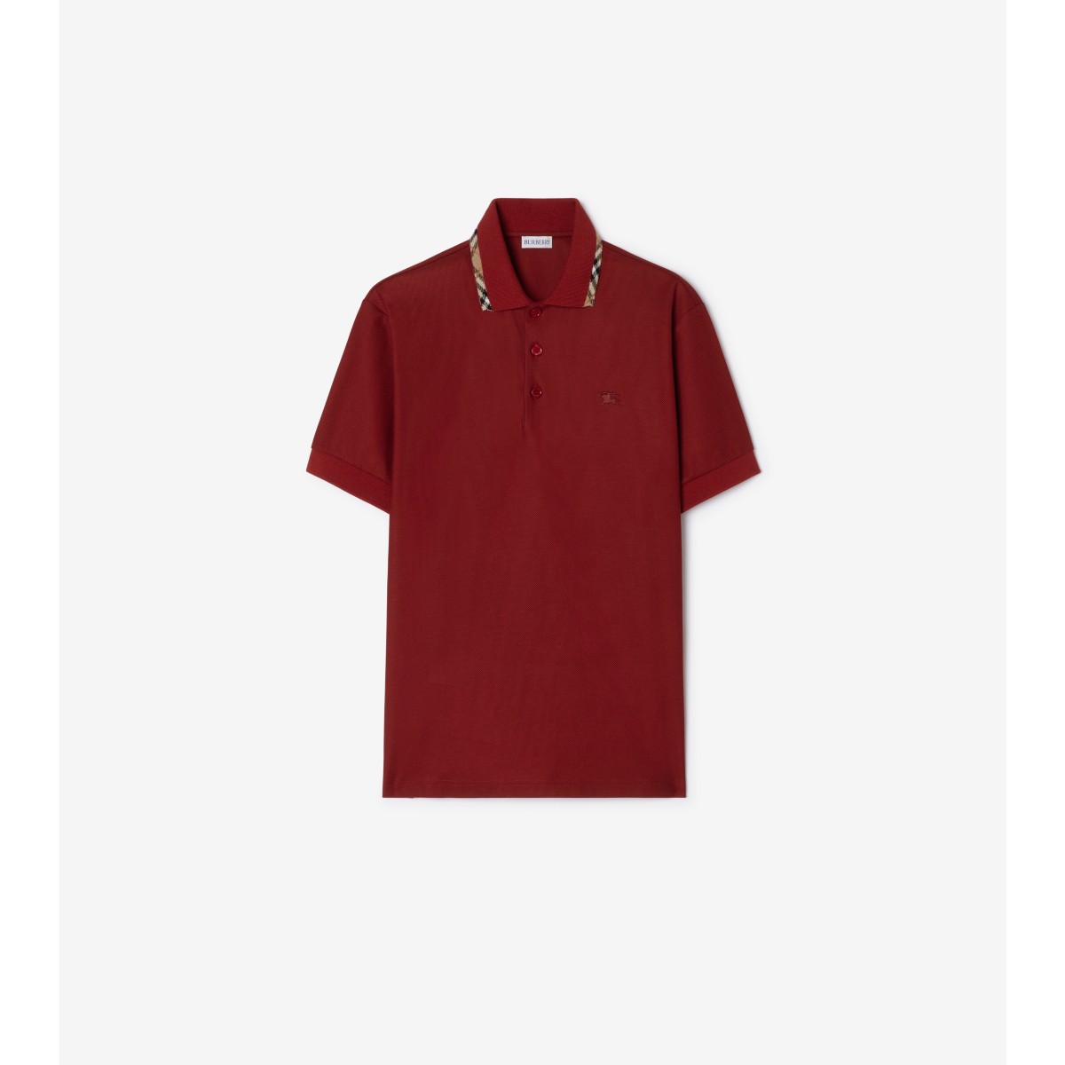  Check Trim Cotton Polo Shirt
