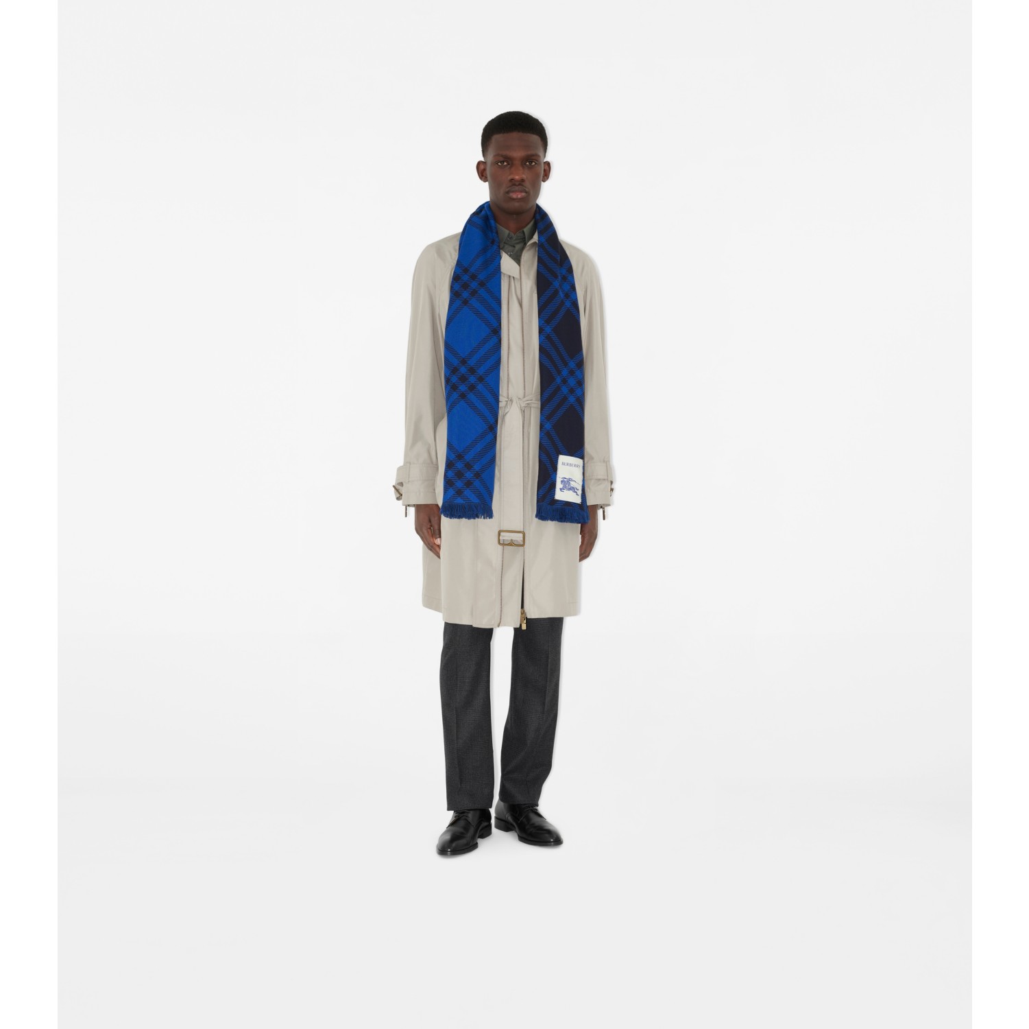 Foulard en laine et soie Check