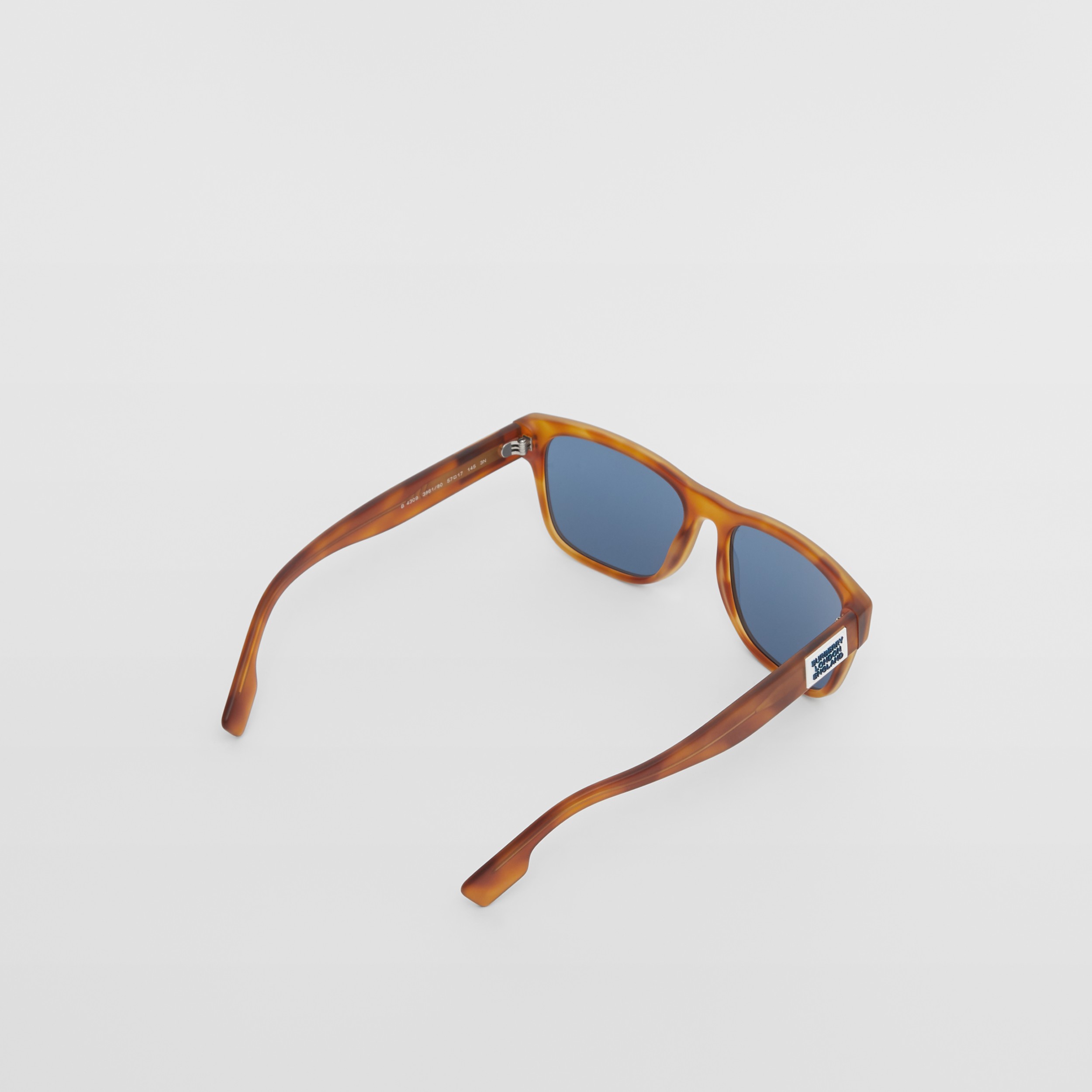 Logo Appliqué Square Frame Sunglasses In Tortoise Amber Men