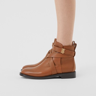 Monogram Motif Leather Ankle Boots in 