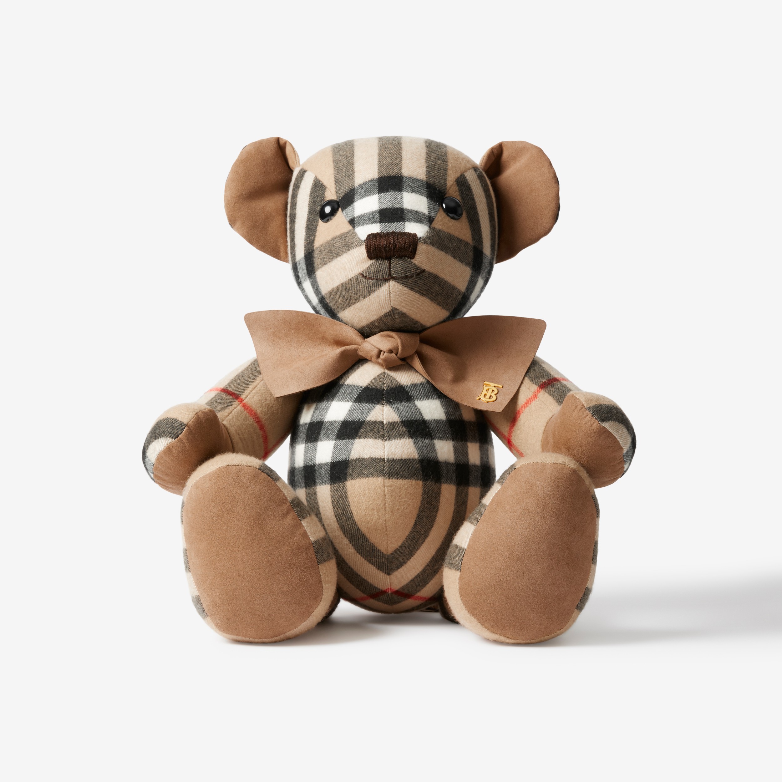 Check Cashmere Thomas Bear in Archive Beige | Burberry® Official