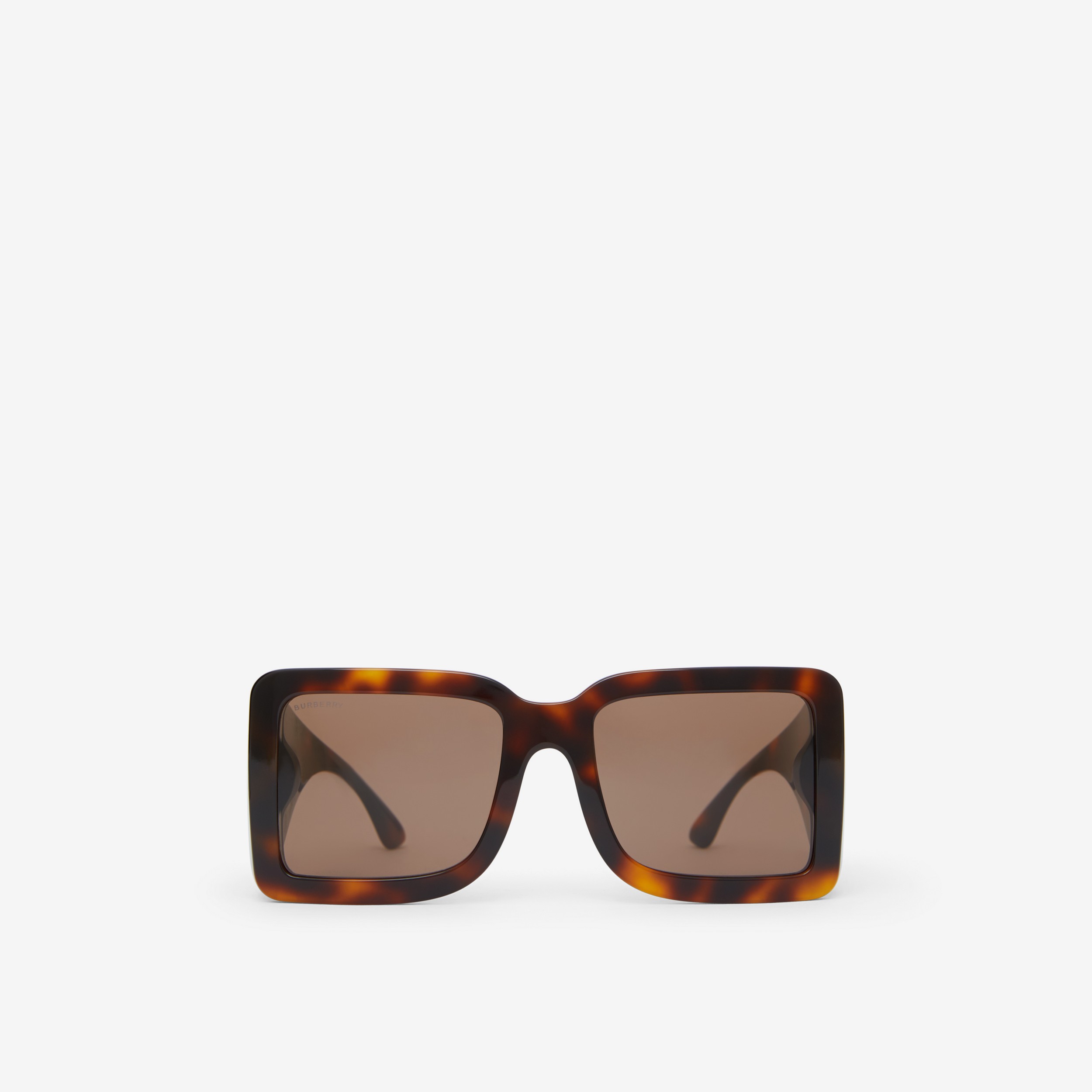 B Motif Square Frame Sunglasses in Tortoise Amber - Women | Burberry® Official - 1