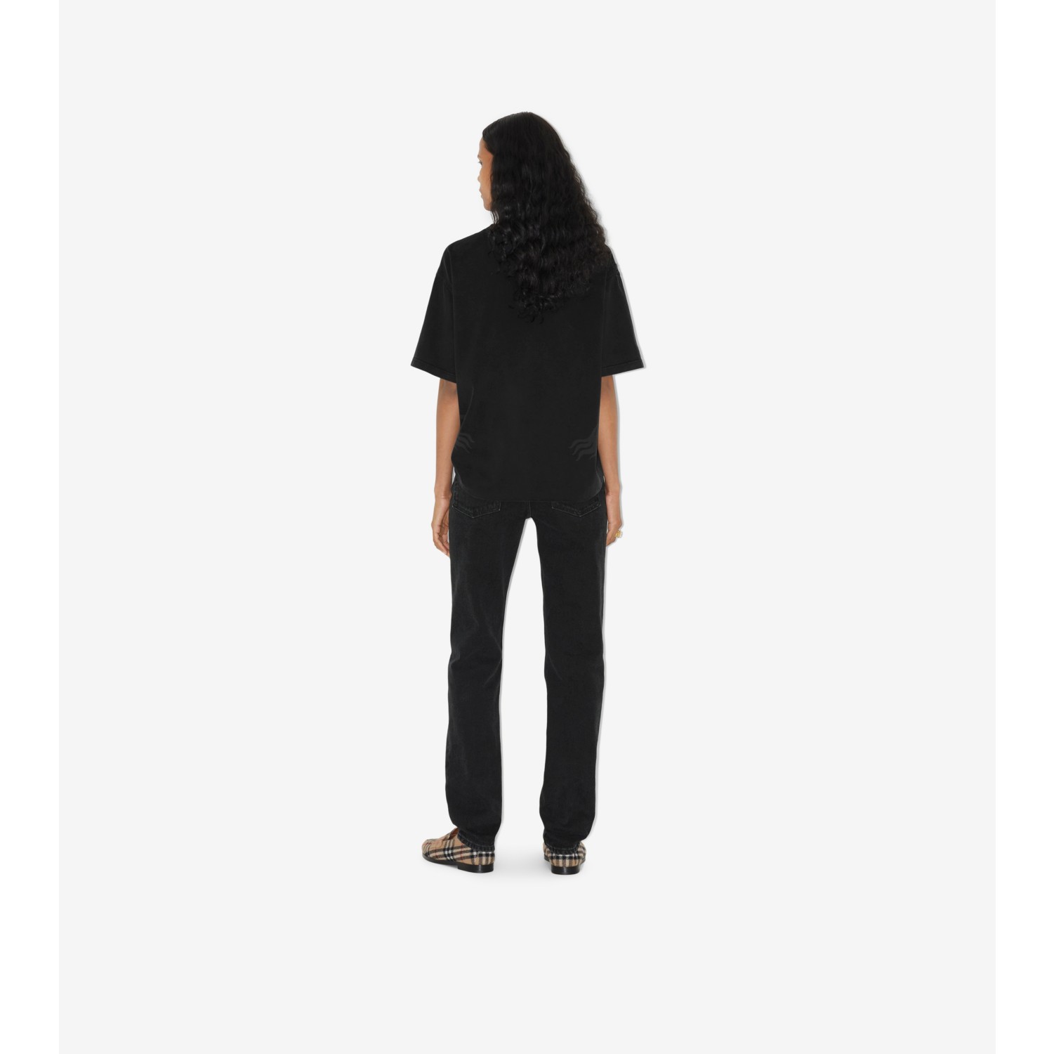 Slim Fit Jeans in Charcoal Women, Cotton, Denim Burberry® Official