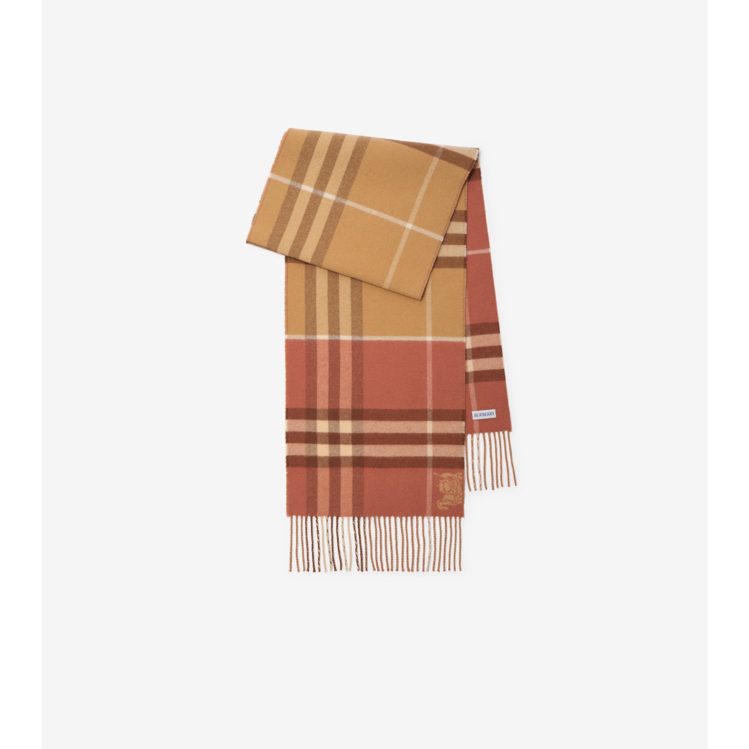 Contrast Check Cashmere Scarf
