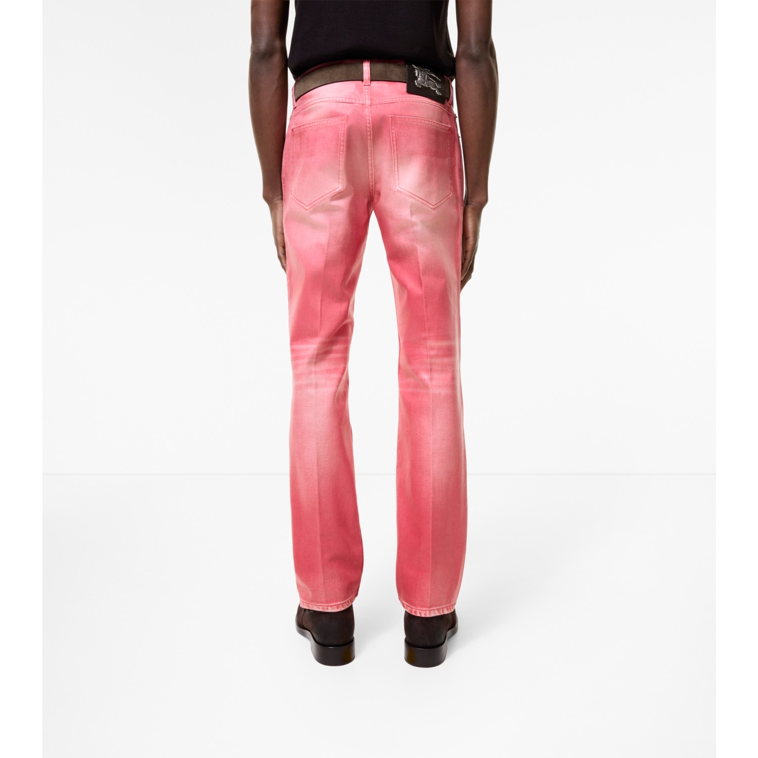 Slim Coated Jeans in Cherry pink - Men, Cotton | Burberry® Official