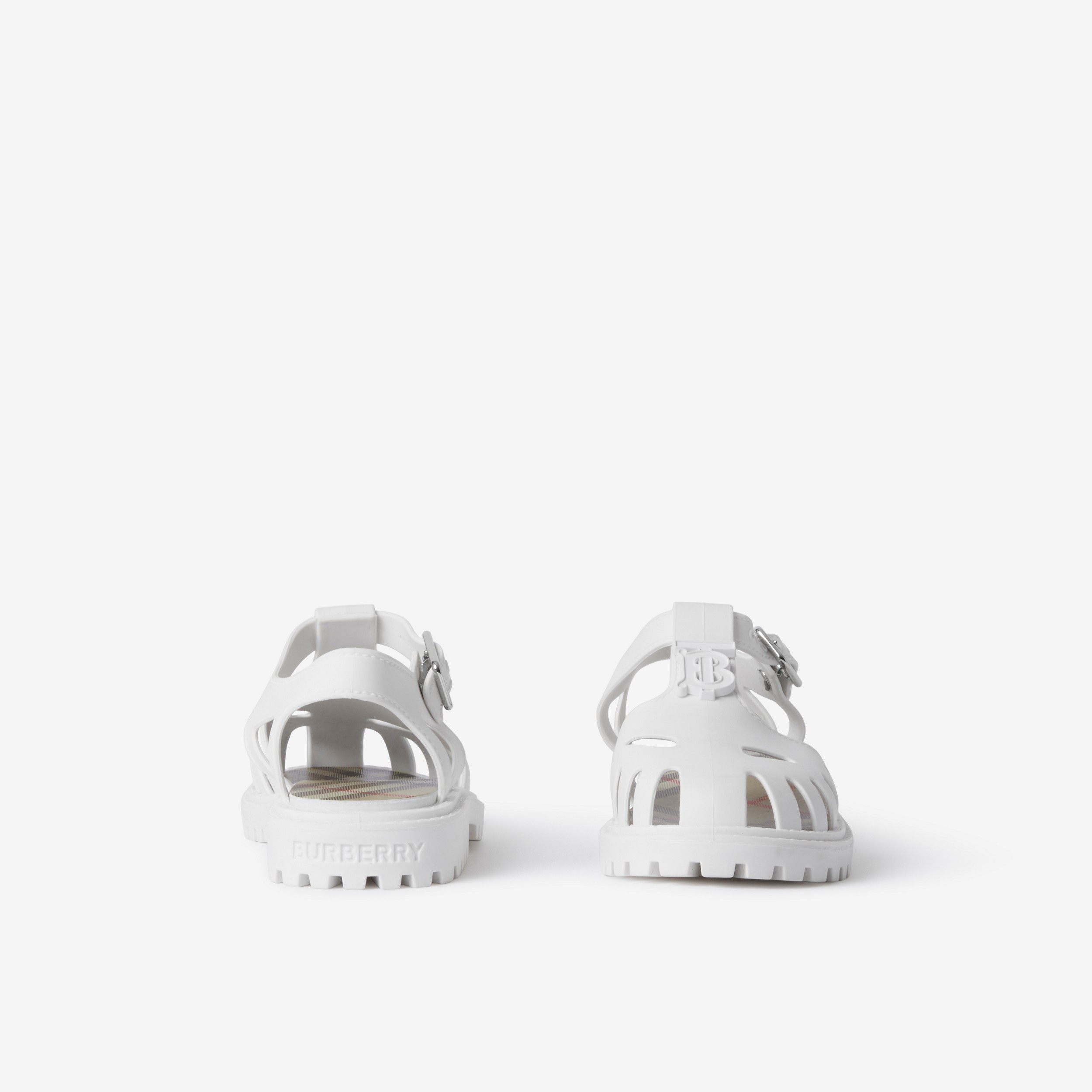 专属标识装饰橡胶凉鞋 (光白色) | Burberry® 博柏利官网 - 4