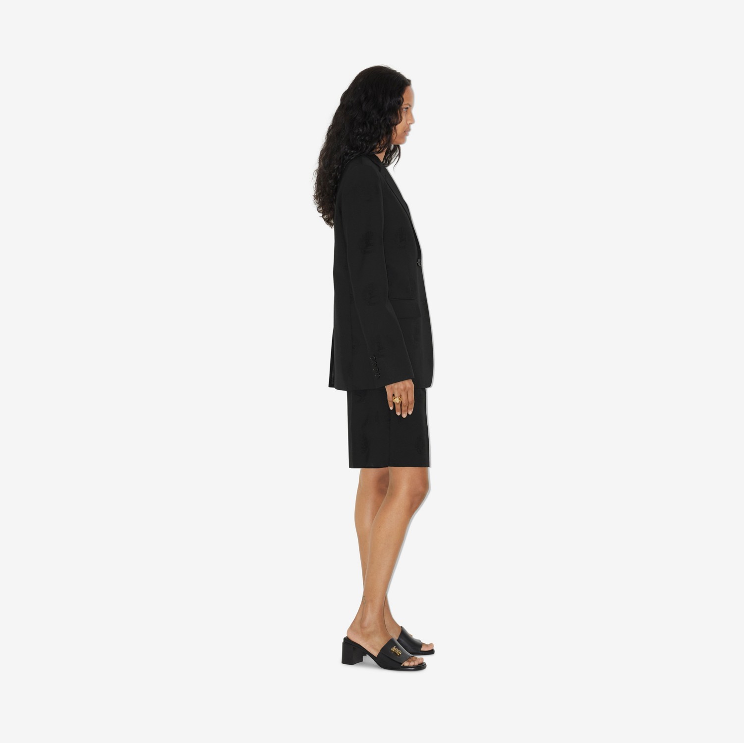 Pantalones cortos en lana y algodón con EKD (Negro) - Mujer | Burberry® oficial