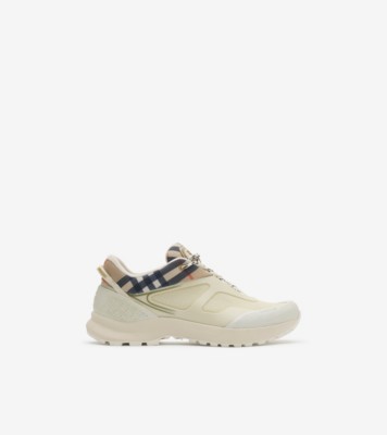 Check and Mesh Discover Sneakers​ in Tundra beige/sand beige - Men | Burberry® Official