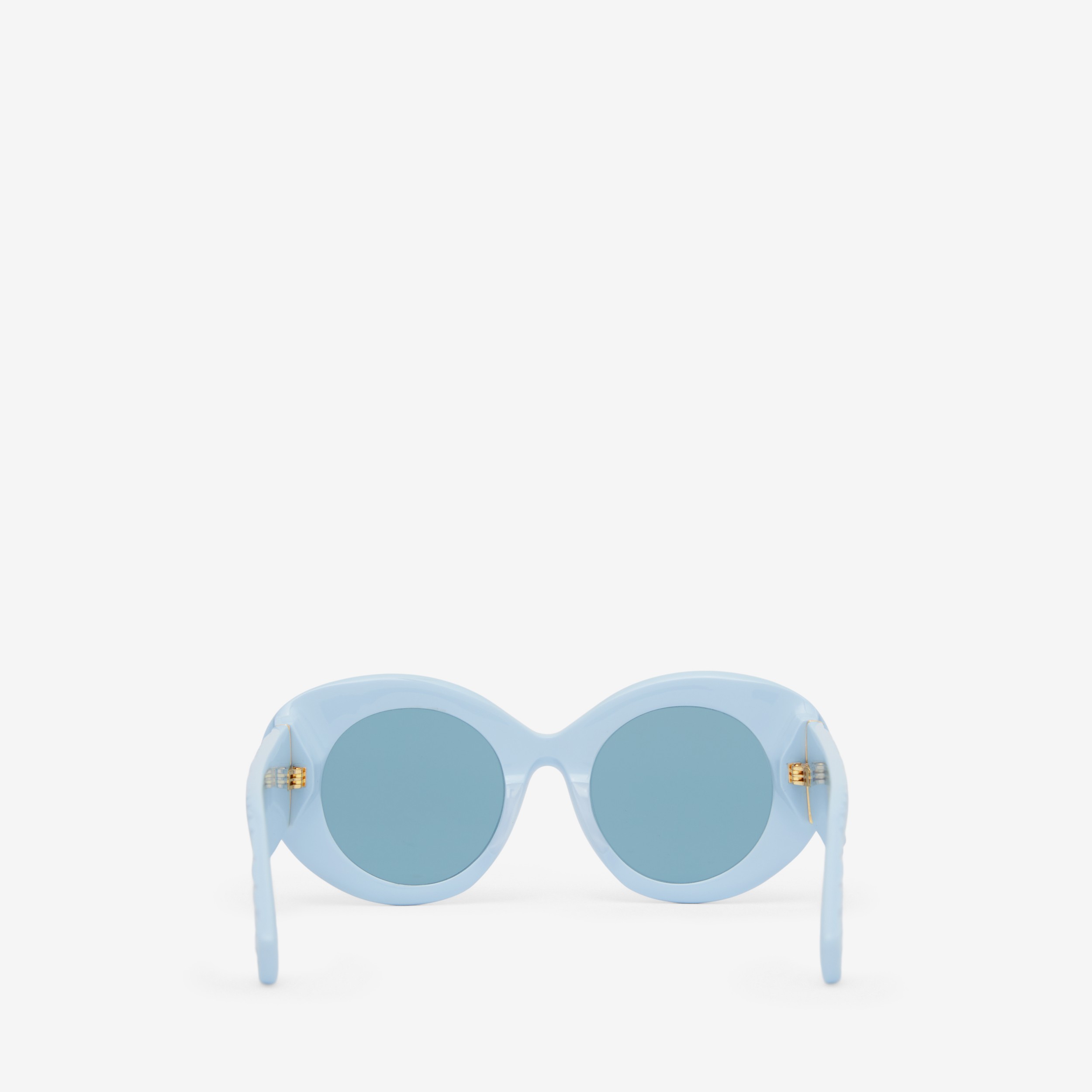 Monogram Motif Oversized Round Frame Lola Sunglasses in Light Blue - Women | Burberry® Official - 3
