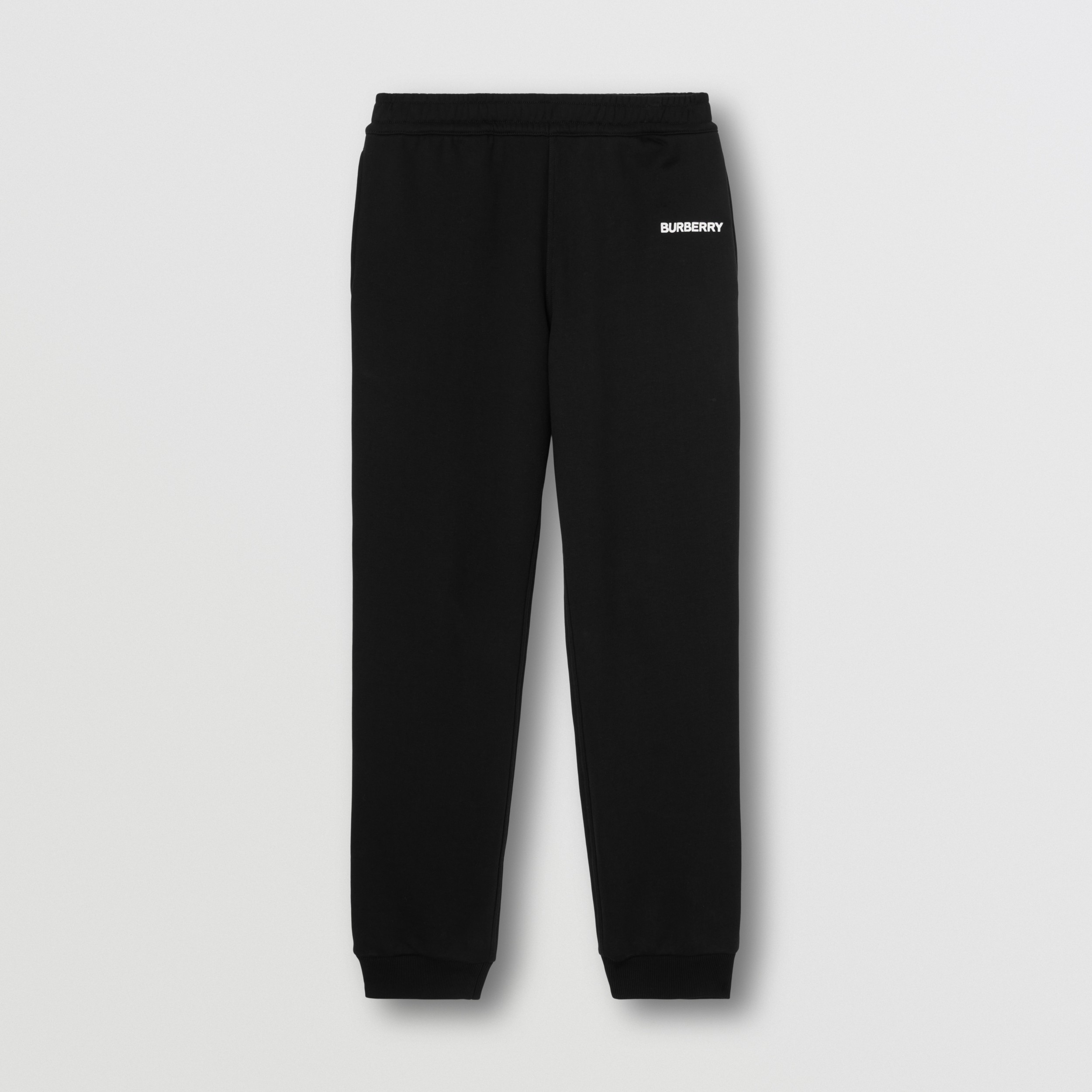 Logo Print Cotton Jogging Pants in Black Burberry® Official