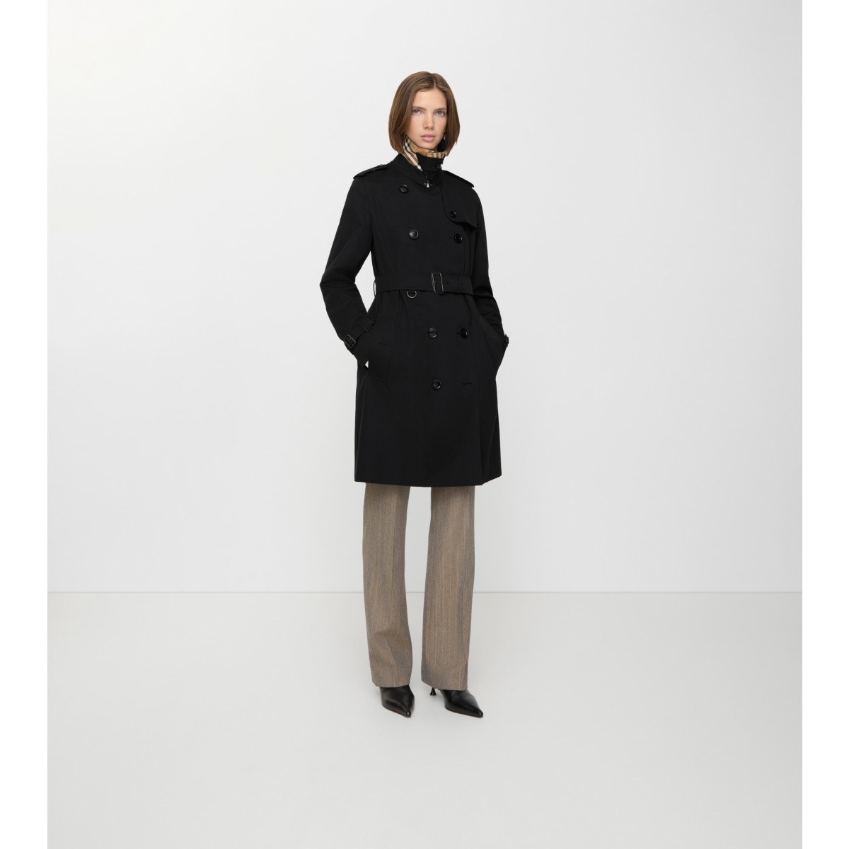  Check Mid-length Kensington Heritage Trench Coat