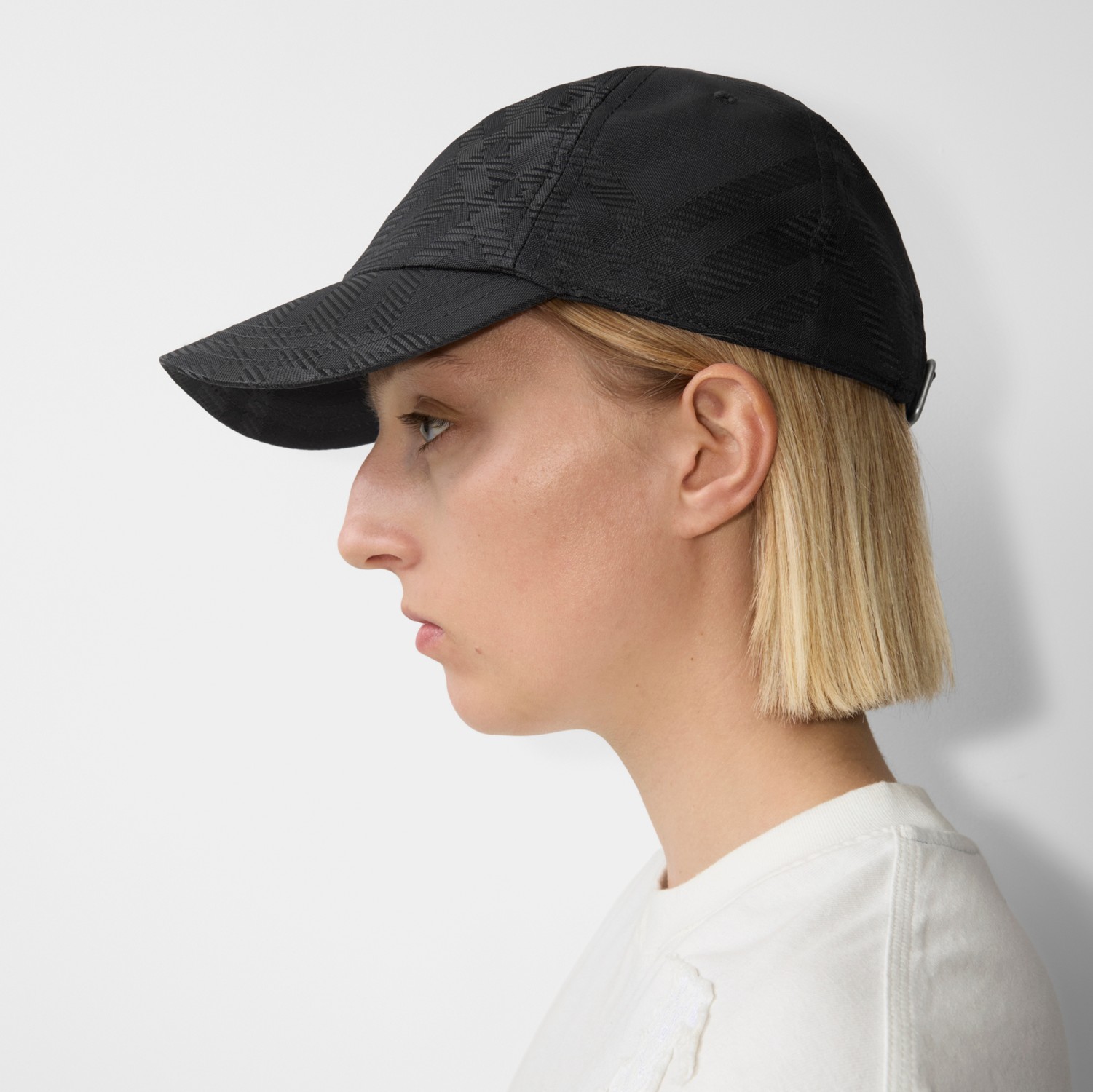 Check Nylon Blend Baseball Cap in Black - Men | Burberry Check Nylon Blend Baseball Cap in Black - Men | Burberry