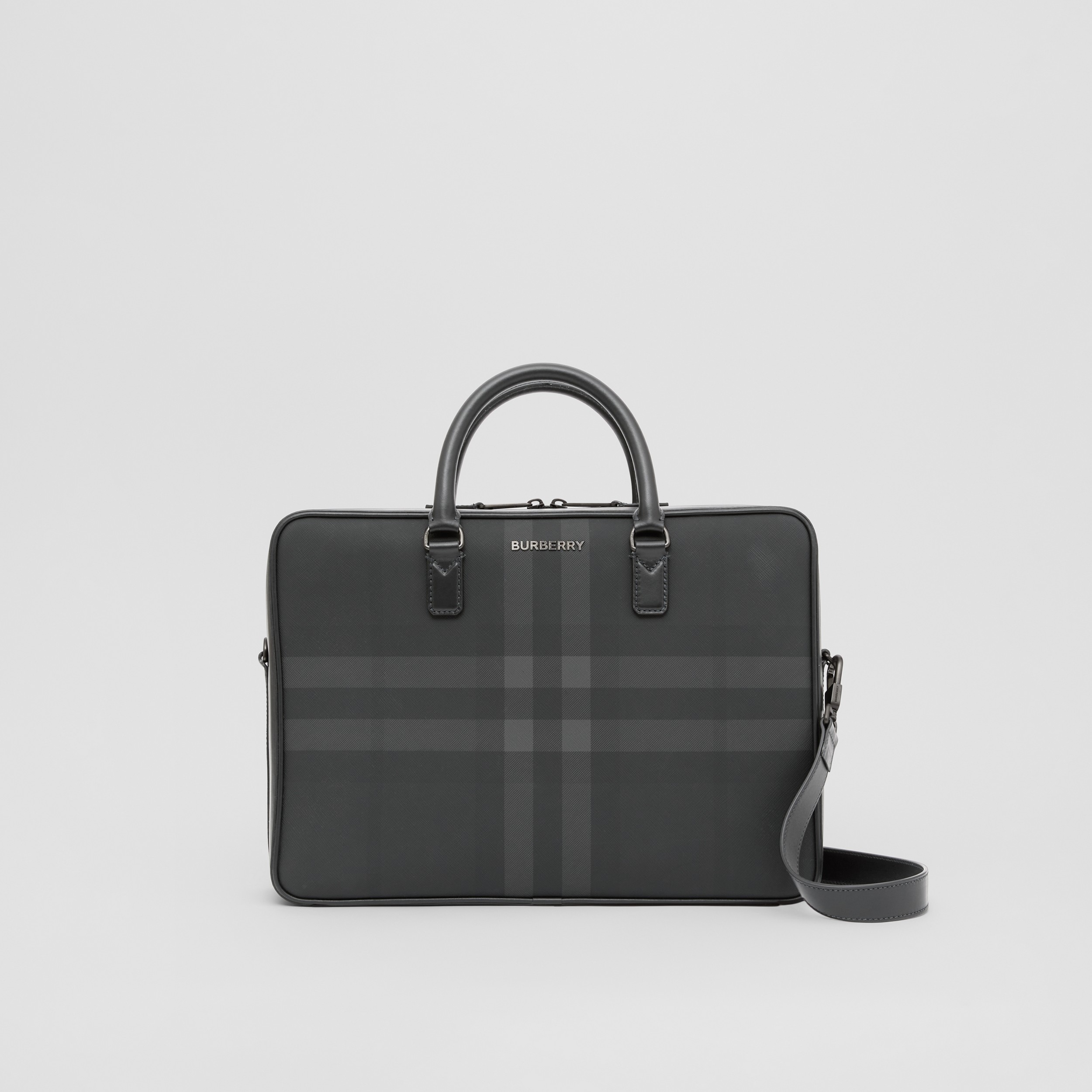 Charcoal Check Ainsworth Briefcase - Men | Burberry® Official - 1