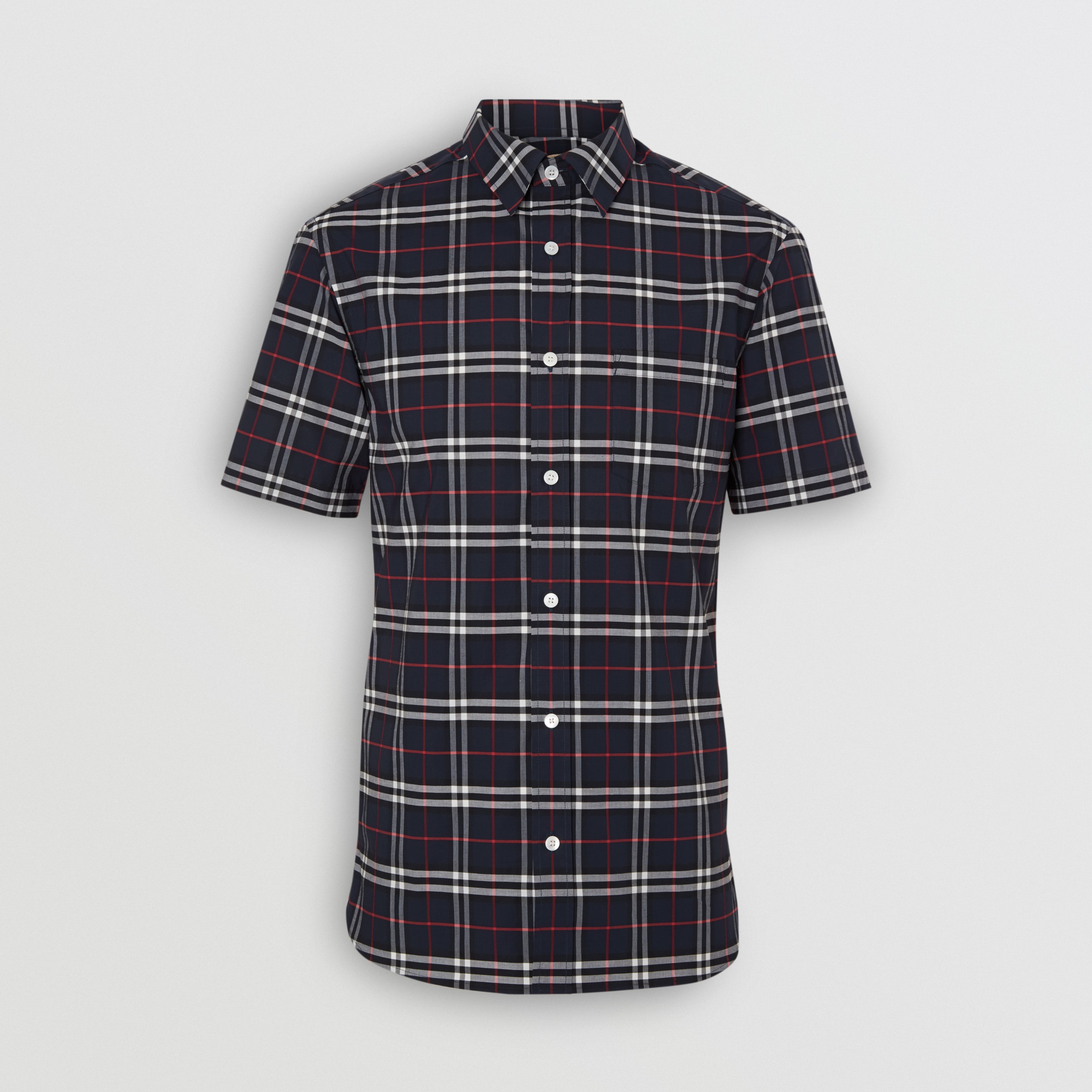 mens short sleeve check shirt