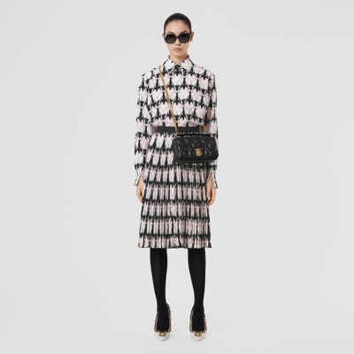 burberry print pleated skirt