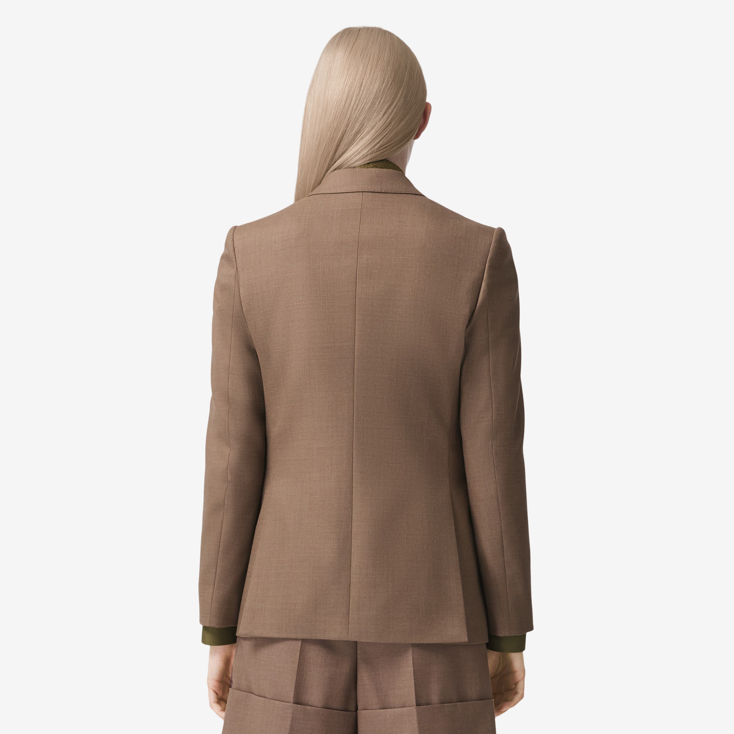 Wool Tailored Jacket in Deep Taupe - Women | Burberry® Official - 4