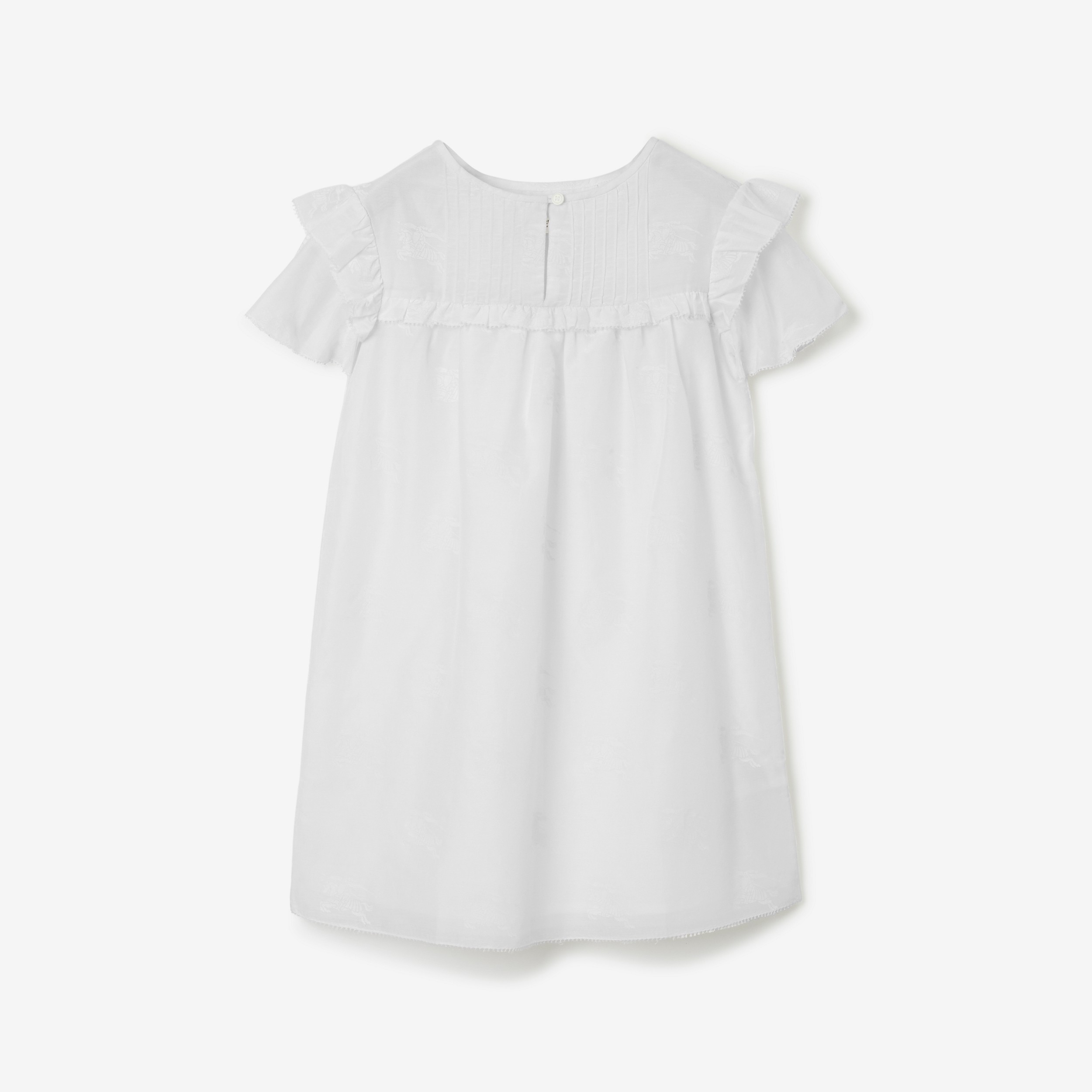 Kleid aus Baumwolle und Seide mit EKD-Motiven (Weiß) | Burberry® - 1