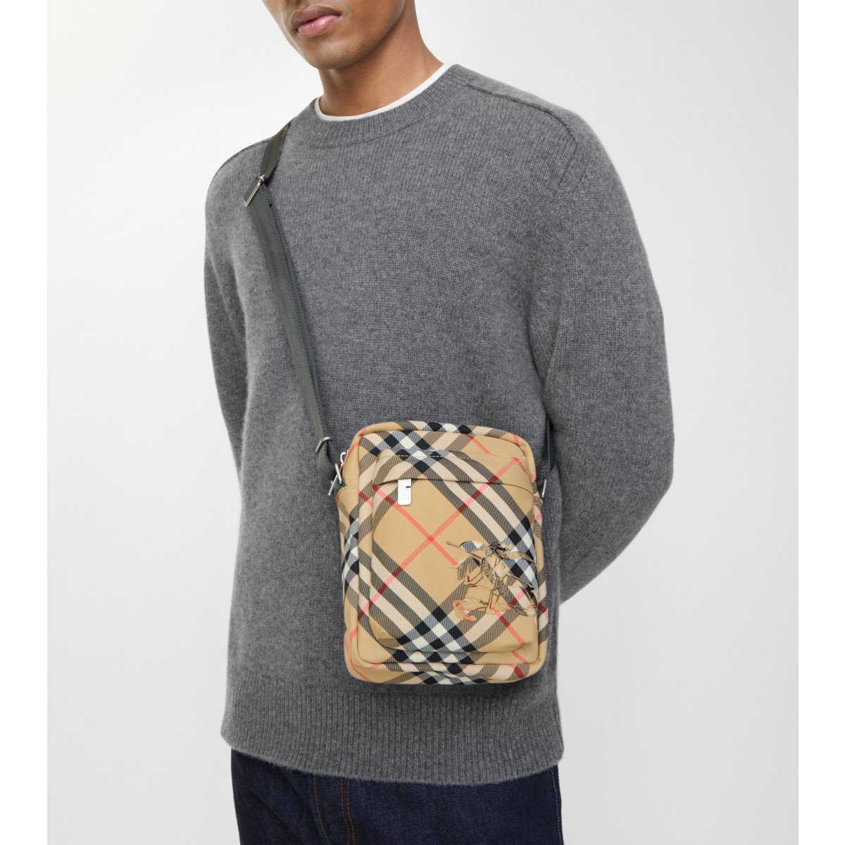  Check North South Crossbody Bag