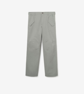 Cotton Twill Cargo Trousers in Rainy grey - Men | Burberry® Official