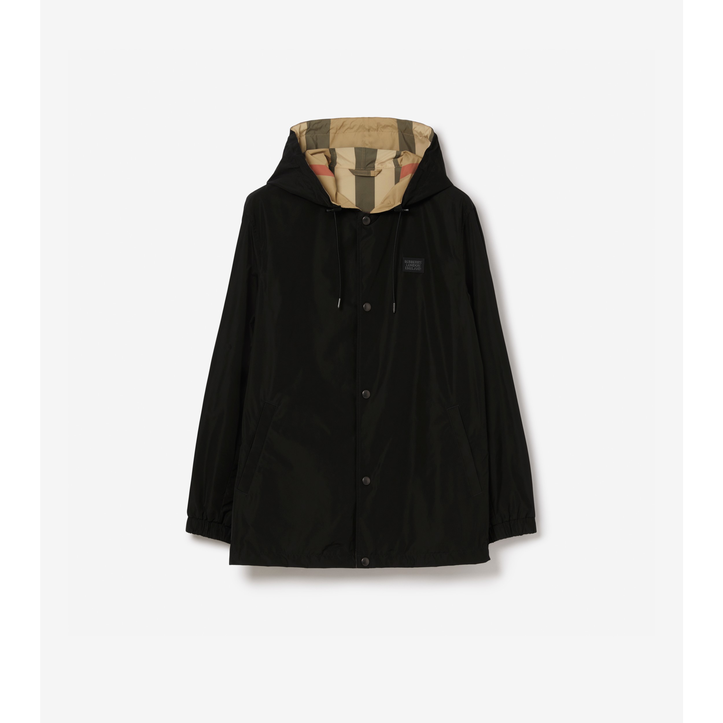 Reversible Hooded Jacket in Black - Men | Burberry® Official