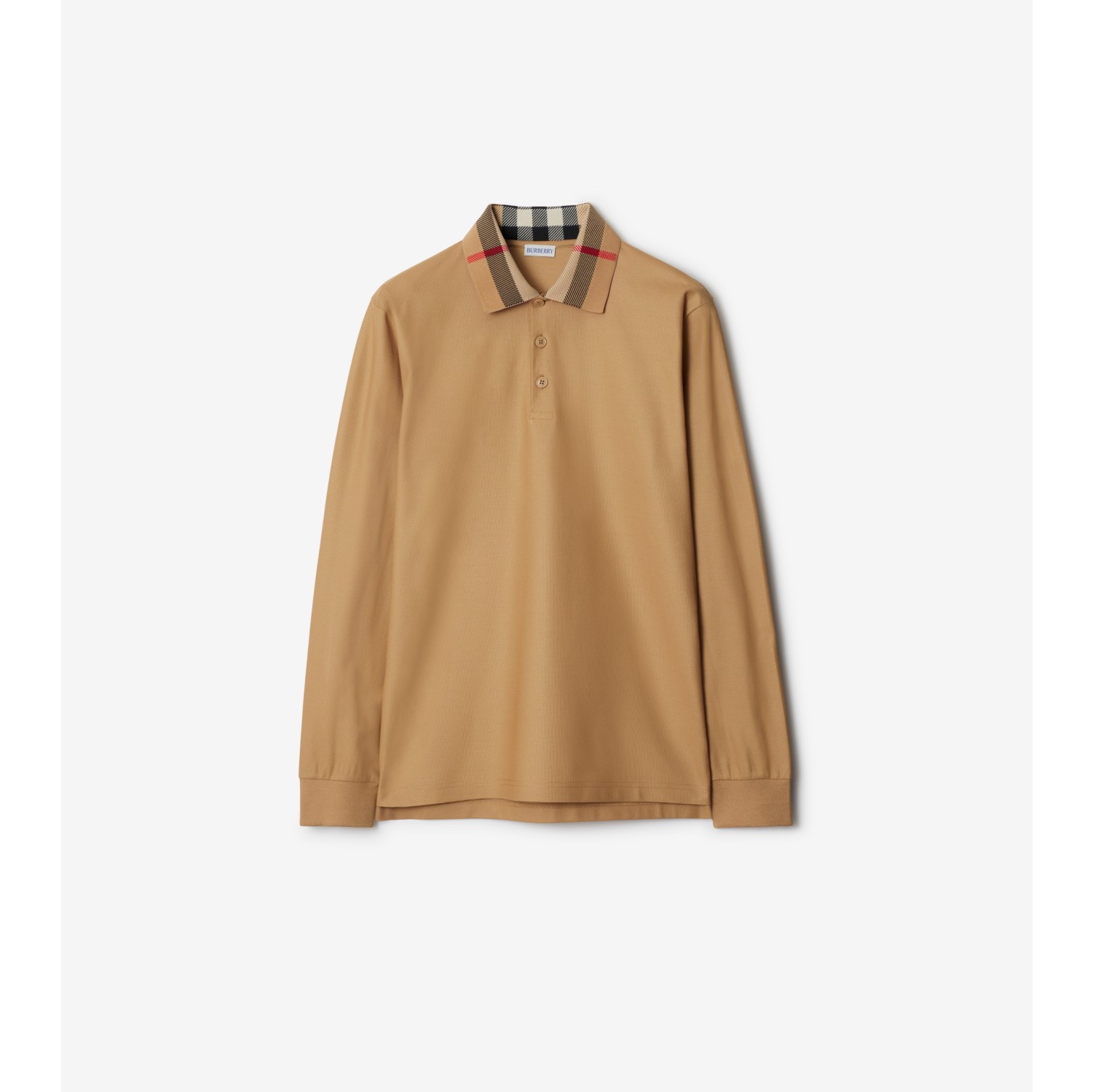 Cotton Polo Shirt in Archive beige Men Burberry Official