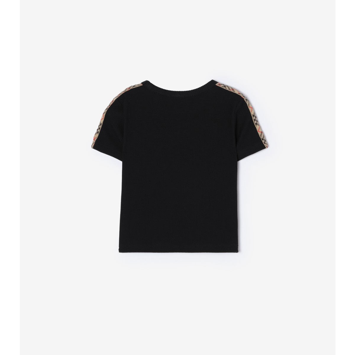  Check Trim Stretch Cotton T-shirt