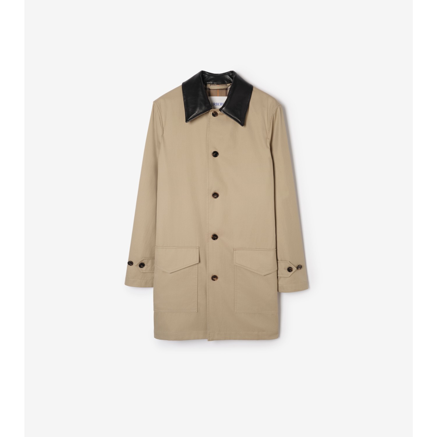 Mid-length Leather Collar Meadowbank Car Coat