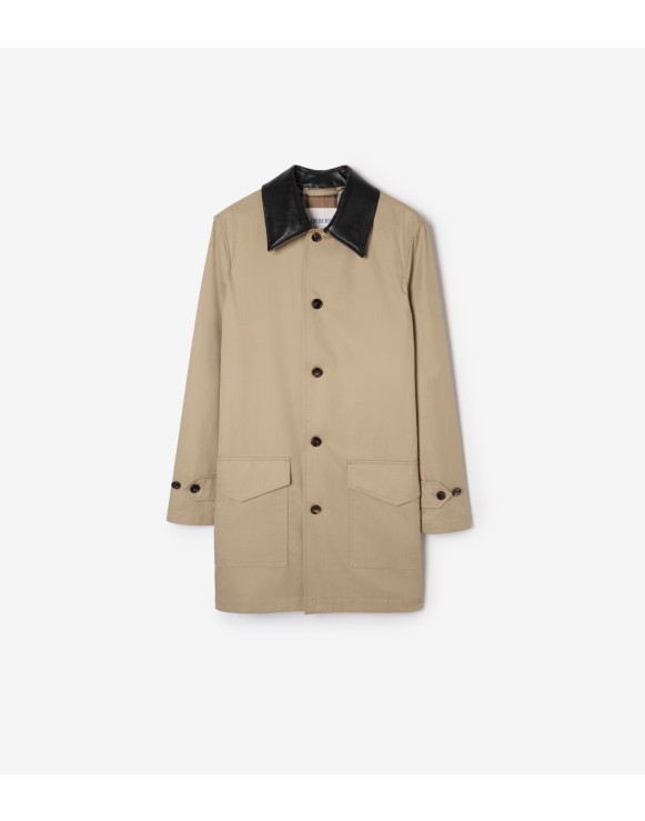 Mid-length Leather Collar Meadowbank Car Coat