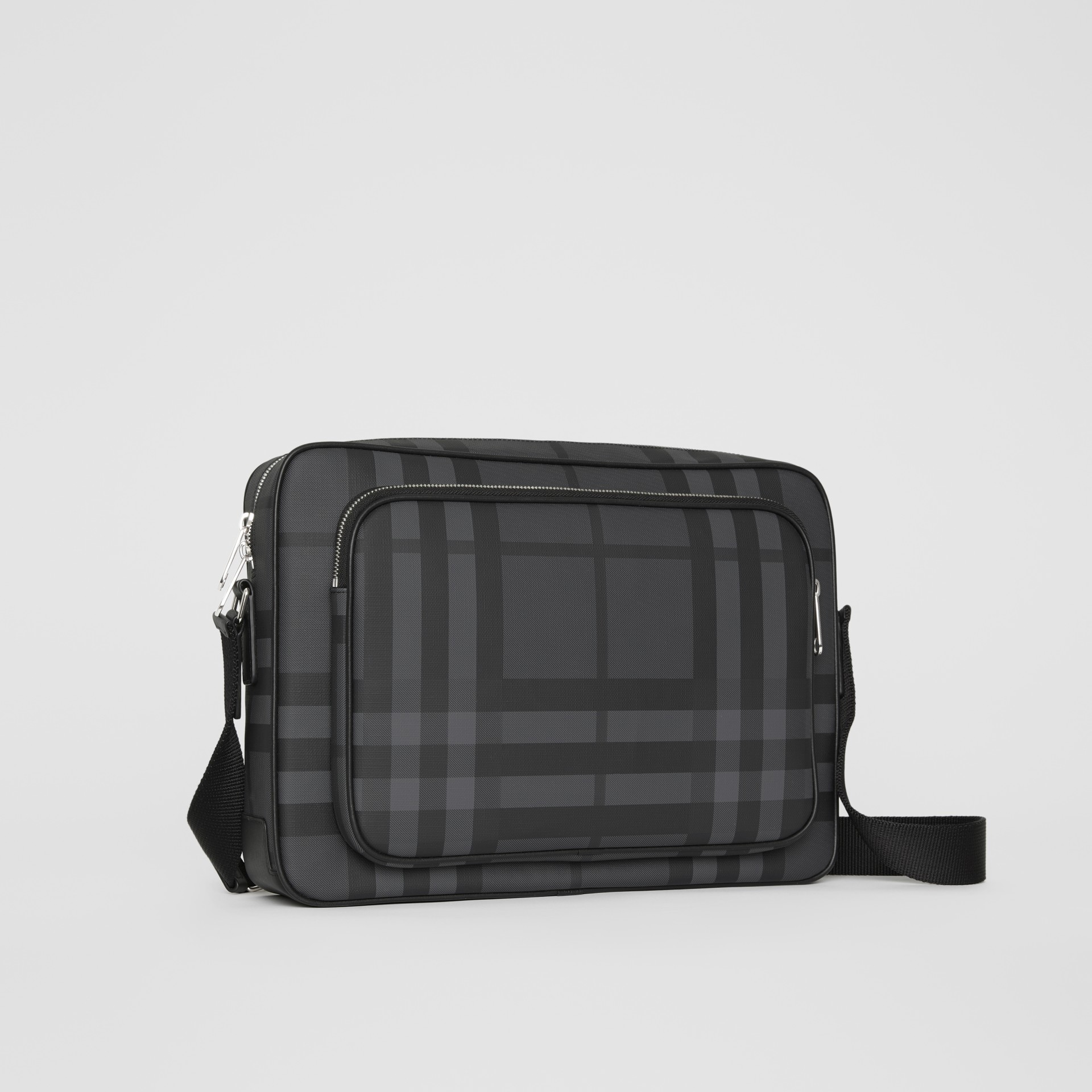 London Check Messenger Bag in Charcoal/black Men Burberry United States