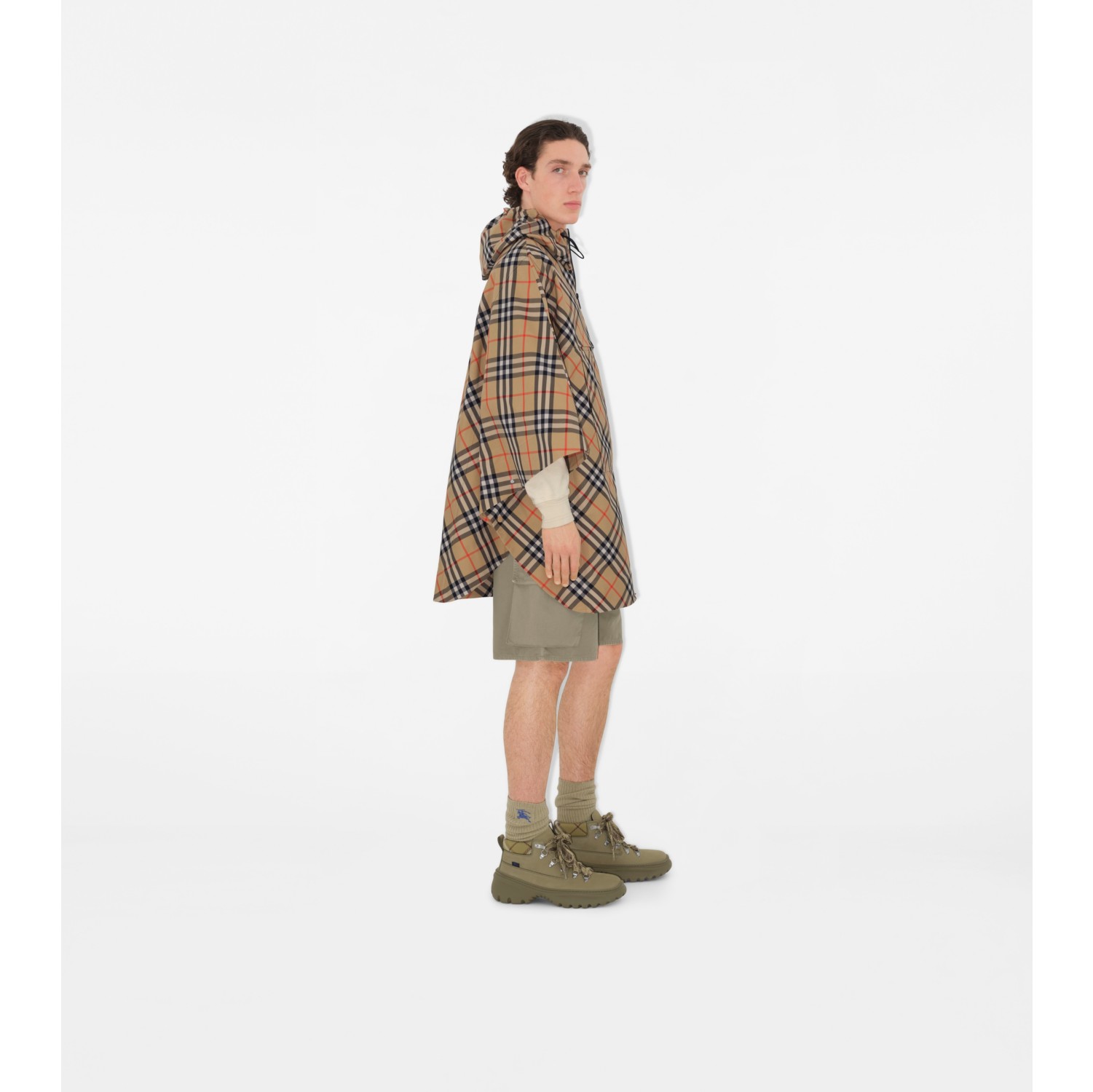 Packbares Twill-Cape in Check