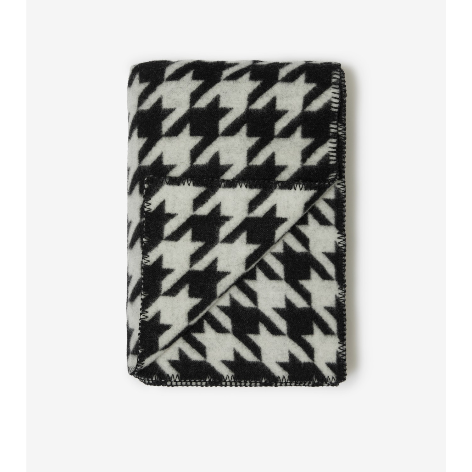 Houndstooth Wool Blanket in Black/white - Women | Burberry® Official