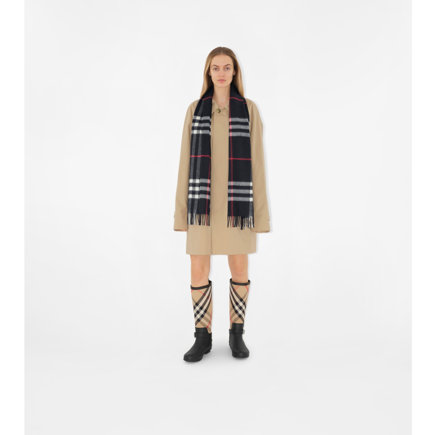 Burberry classic giant check best sale cashmere scarf