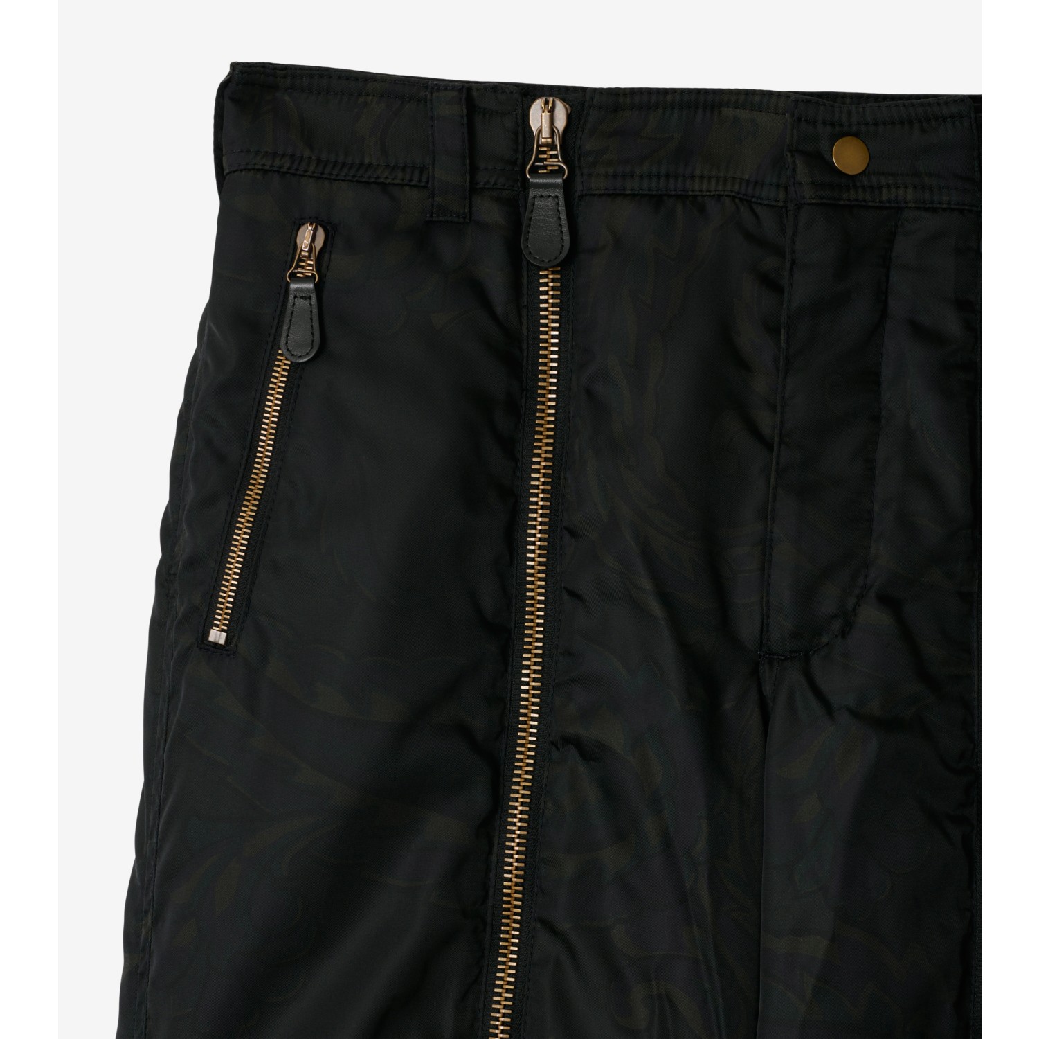 Pantalon cargo zippé en nylon à imprimé paisley